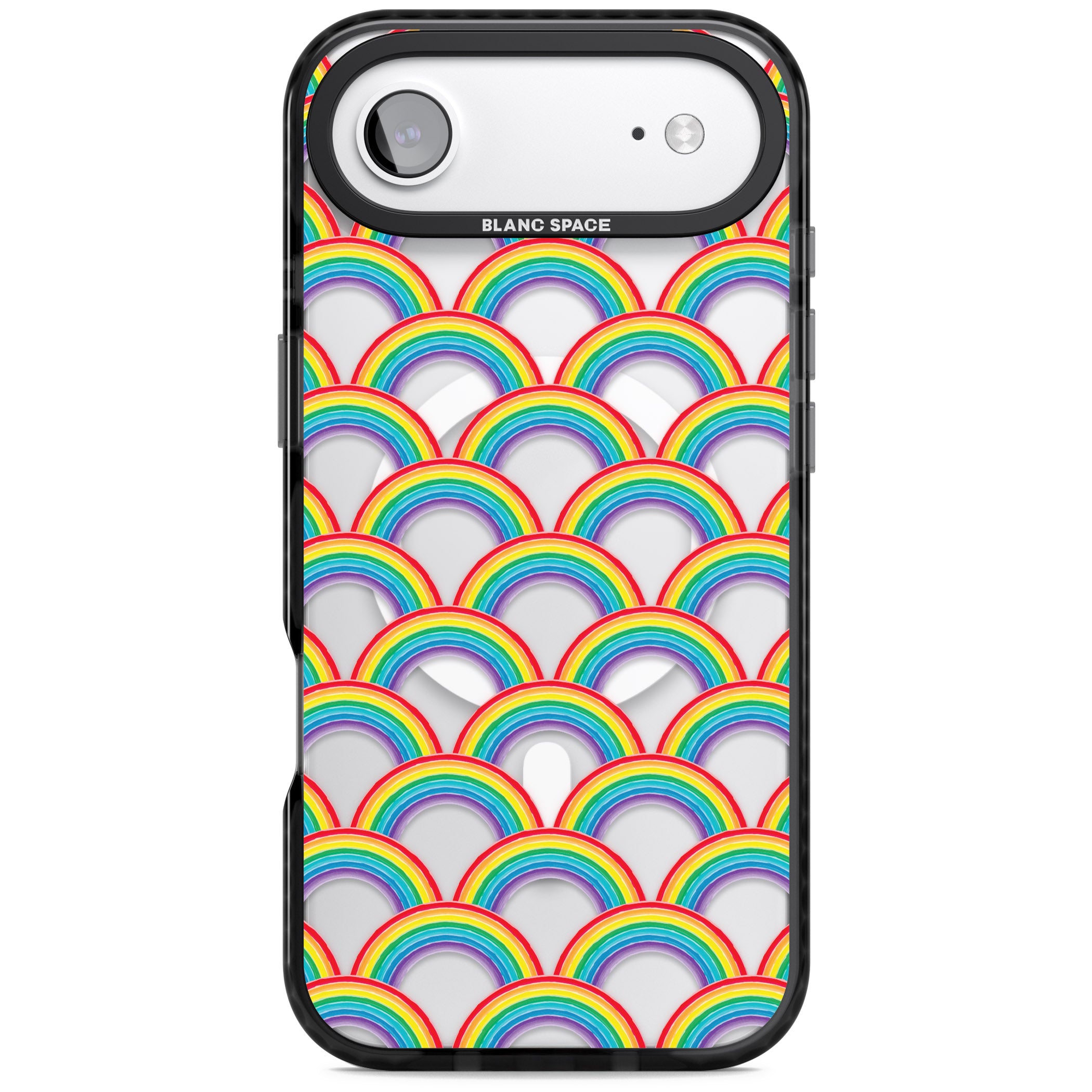 Rainbow Arc Pattern iPhone 17 Air Impact Pro Black Phone Case