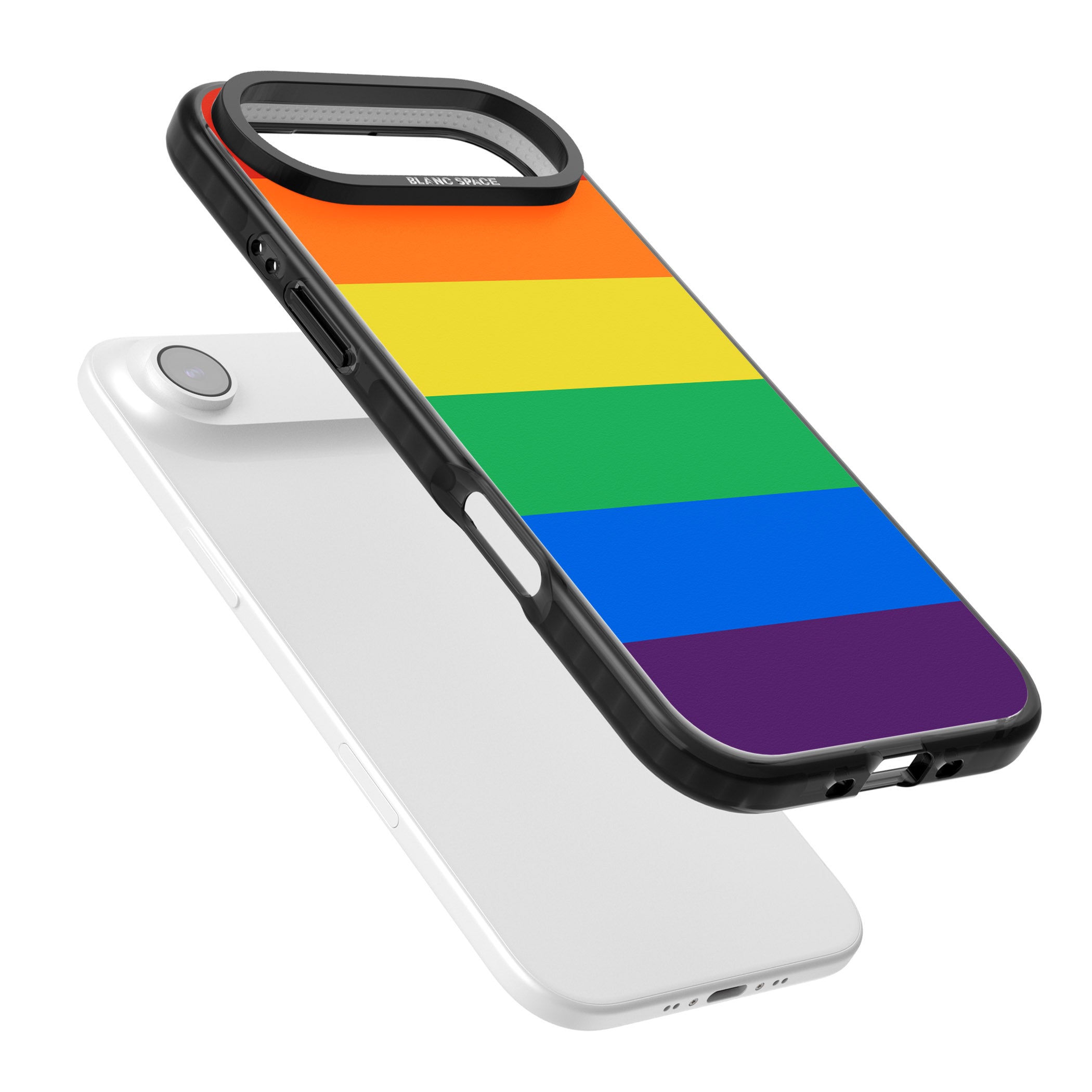Rainbow Stripes iPhone 17 Air Impact Pro Black Phone Case Colours