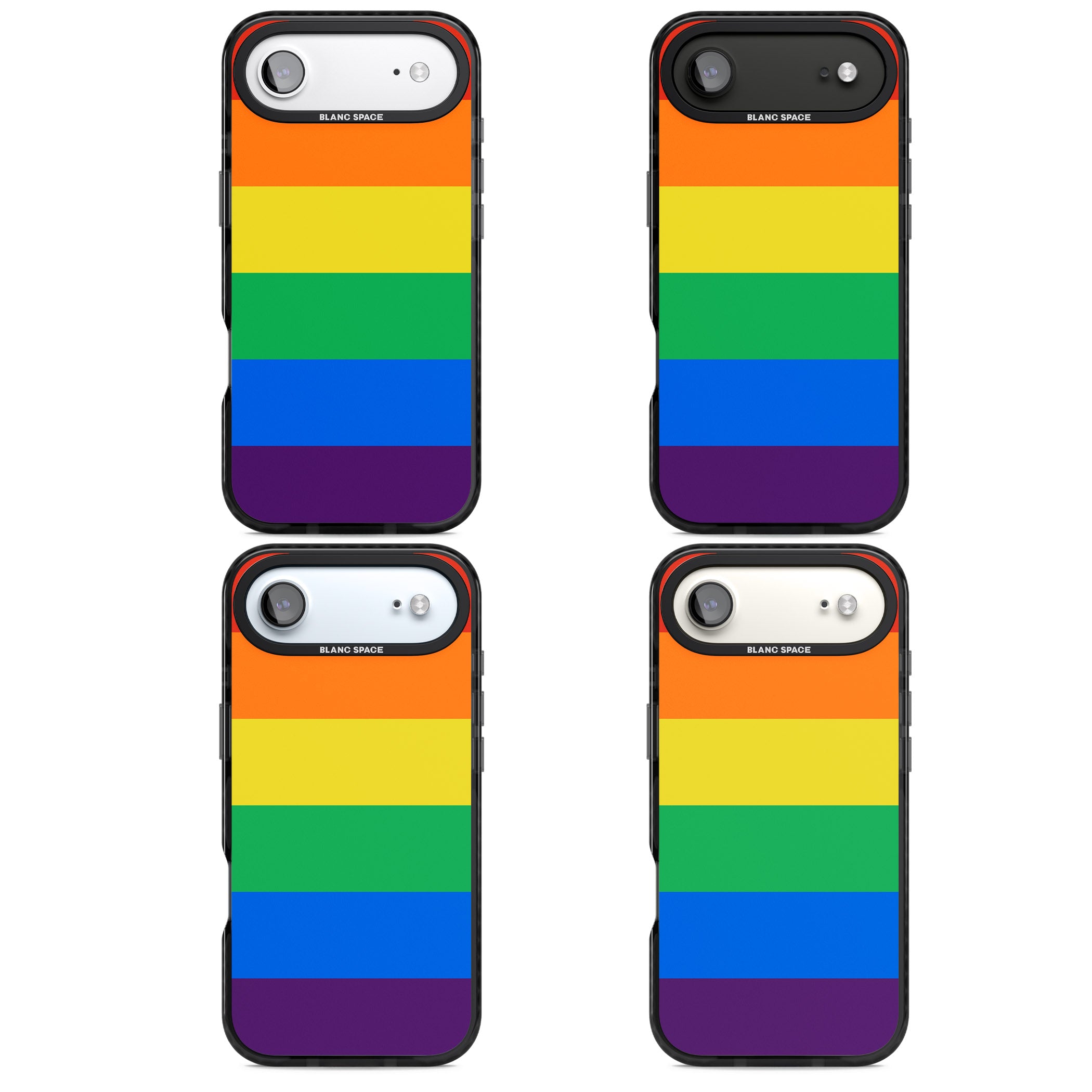 Rainbow Stripes iPhone 17 Air Impact Pro Black Phone Case APT Impact Protection