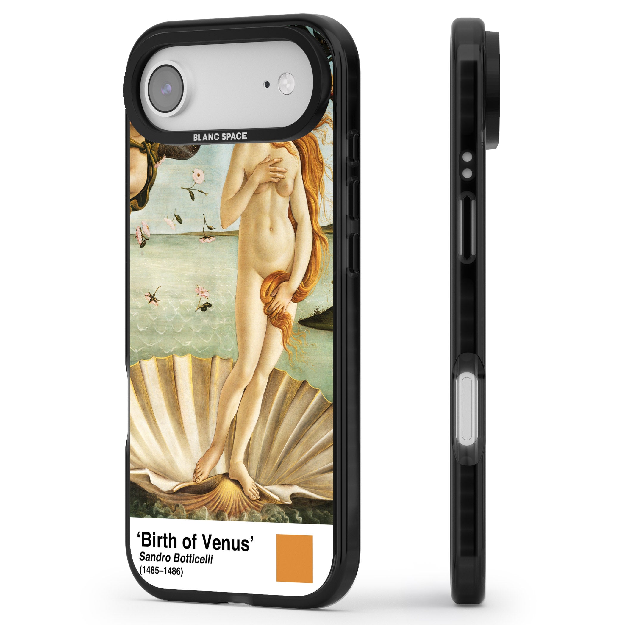 The Birth Of Venus iPhone 17 Air Impact Pro Black Phone Case Side Profile