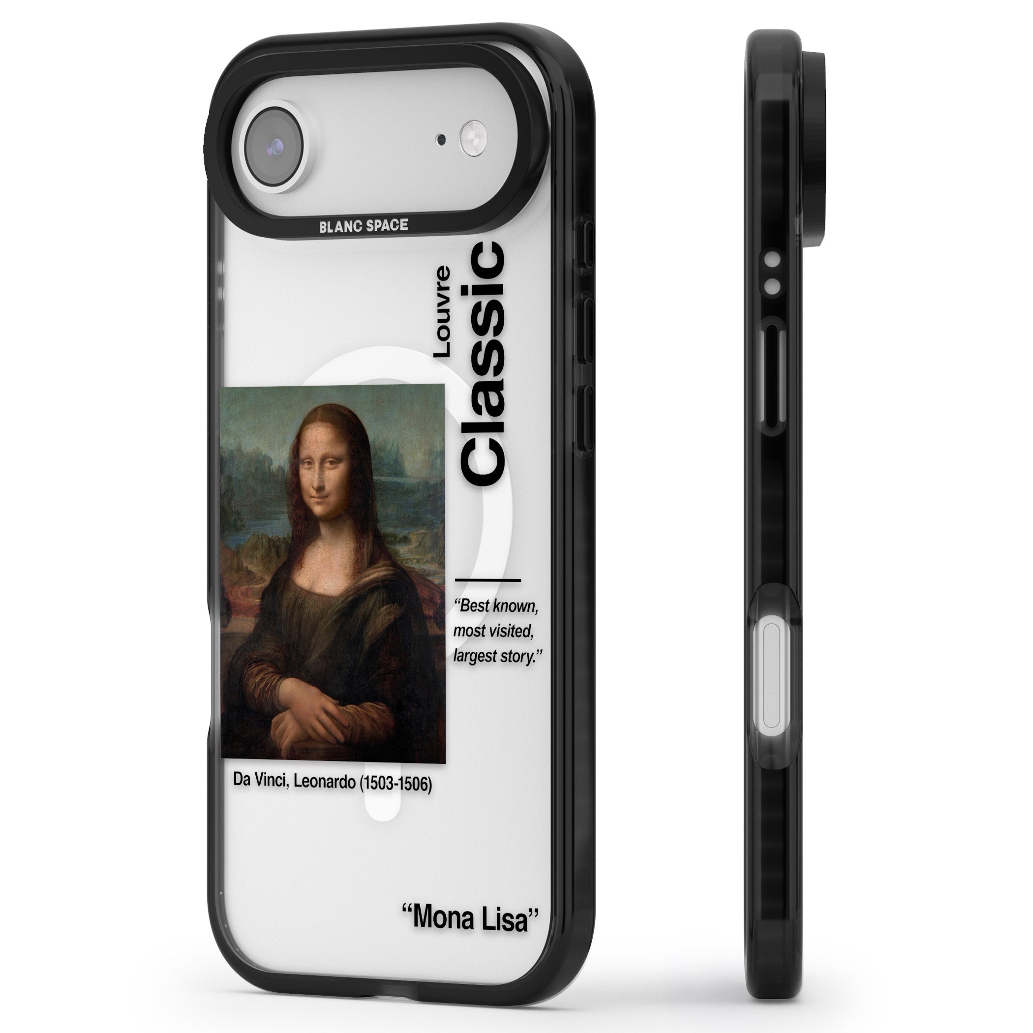 Mona Lisa Leonardo Da Vinci iPhone 17 Air Impact Pro Black Phone Case Side Profile