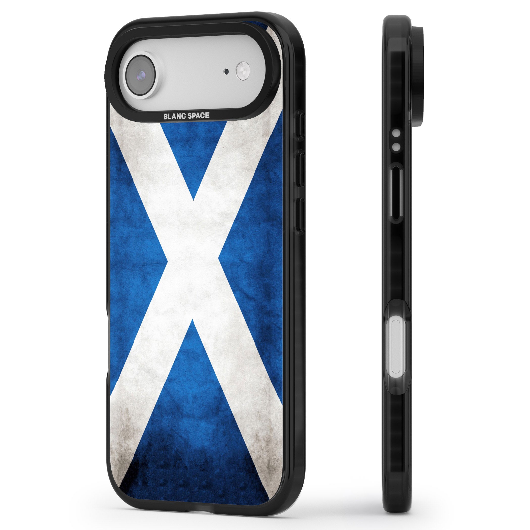 Scotland Saltire Flag iPhone 17 Air Impact Pro Black Phone Case Side Profile