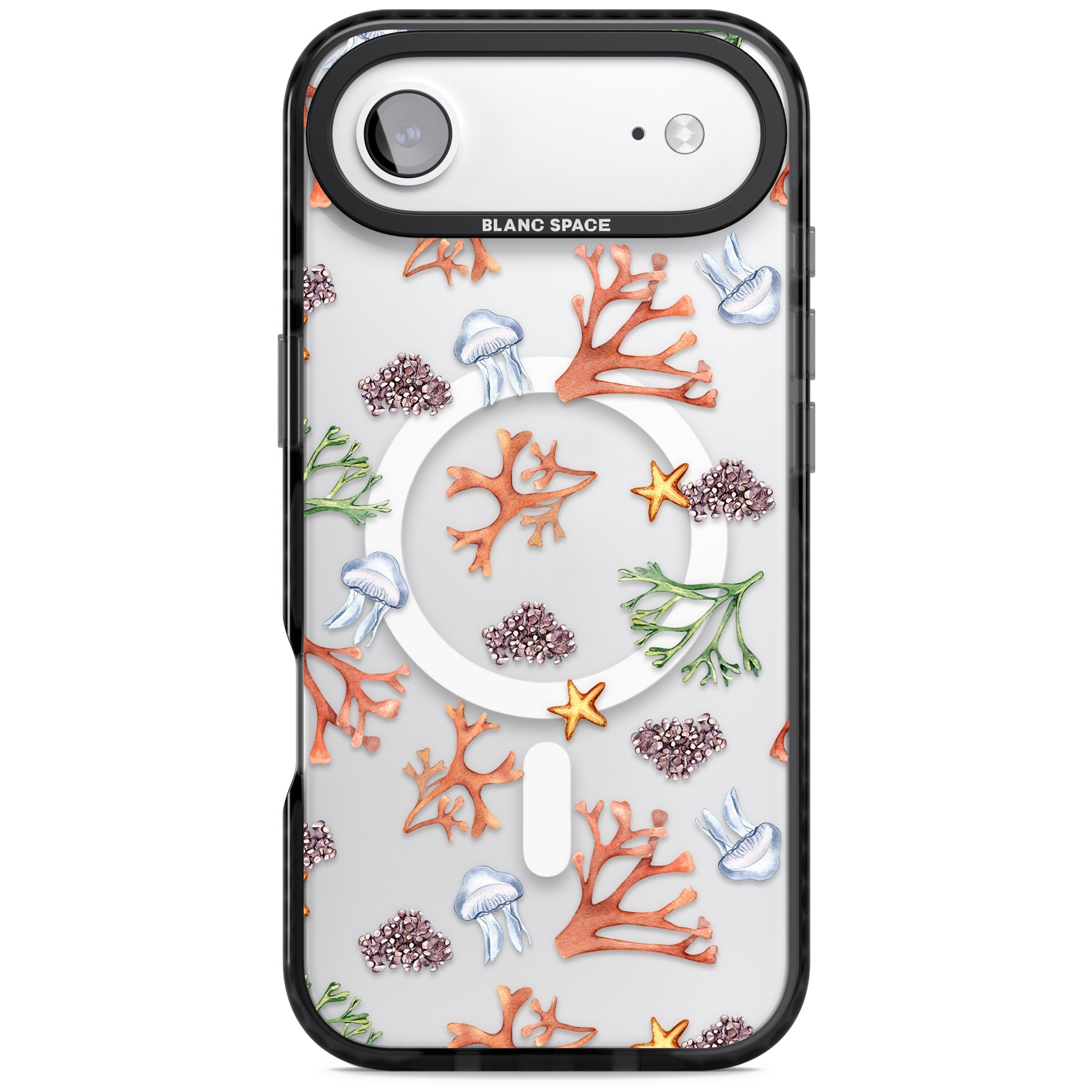 Coral & Jellyfish iPhone 17 Air Impact Pro Black Phone Case