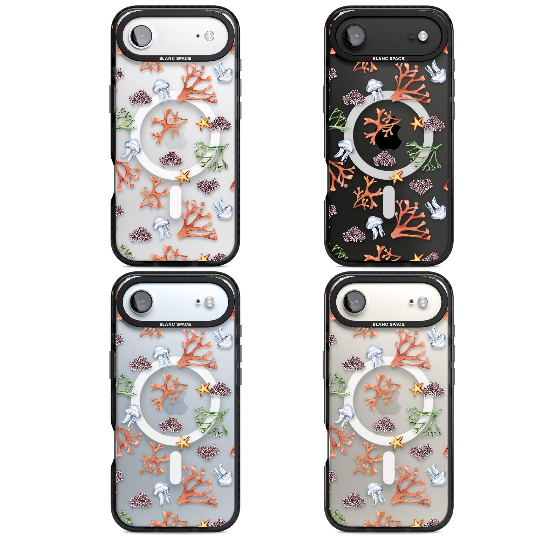 Coral & Jellyfish iPhone 17 Air Impact Pro Black Phone Case APT Impact Protection