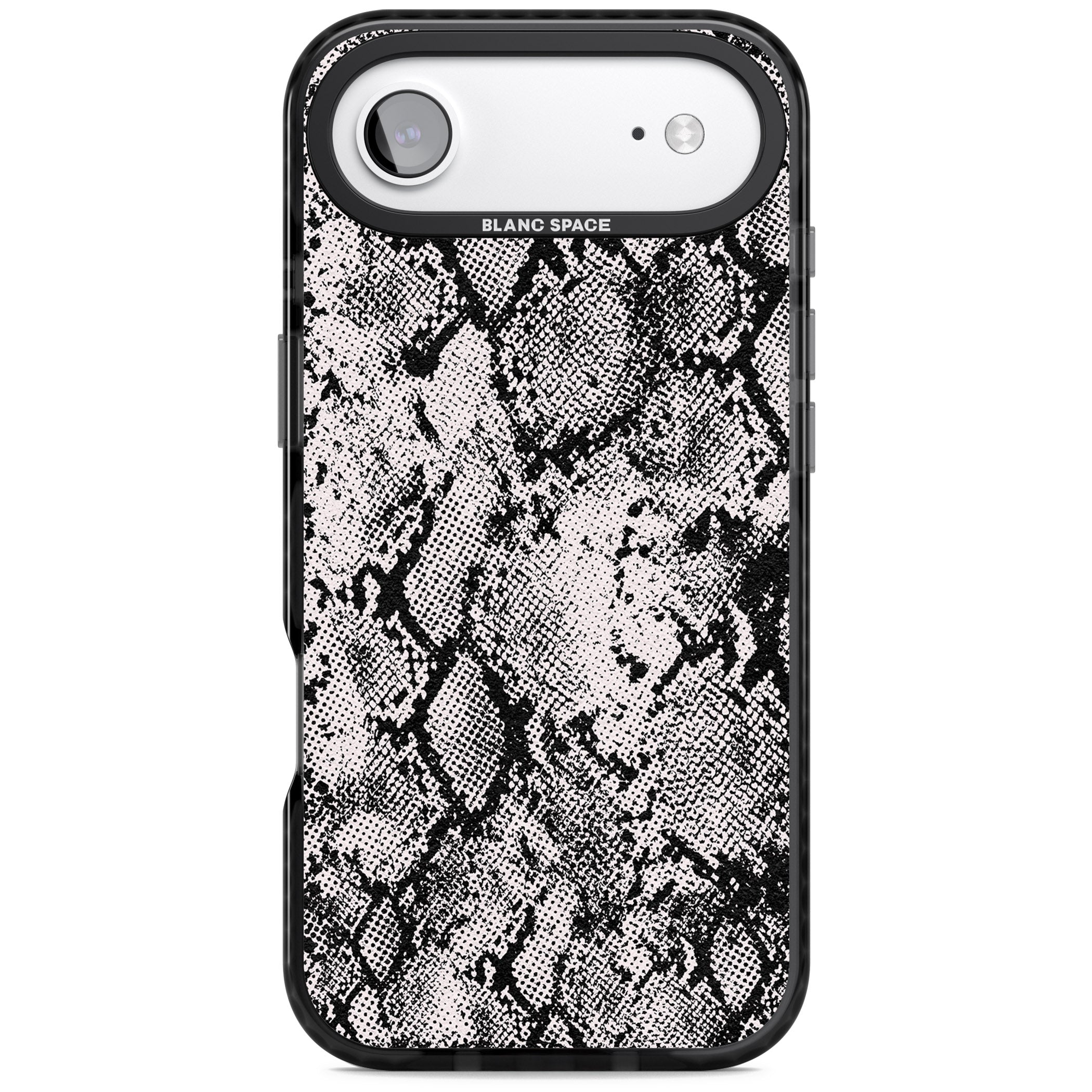 Pastel Snakeskin Grey iPhone 17 Air Impact Pro Black Phone Case