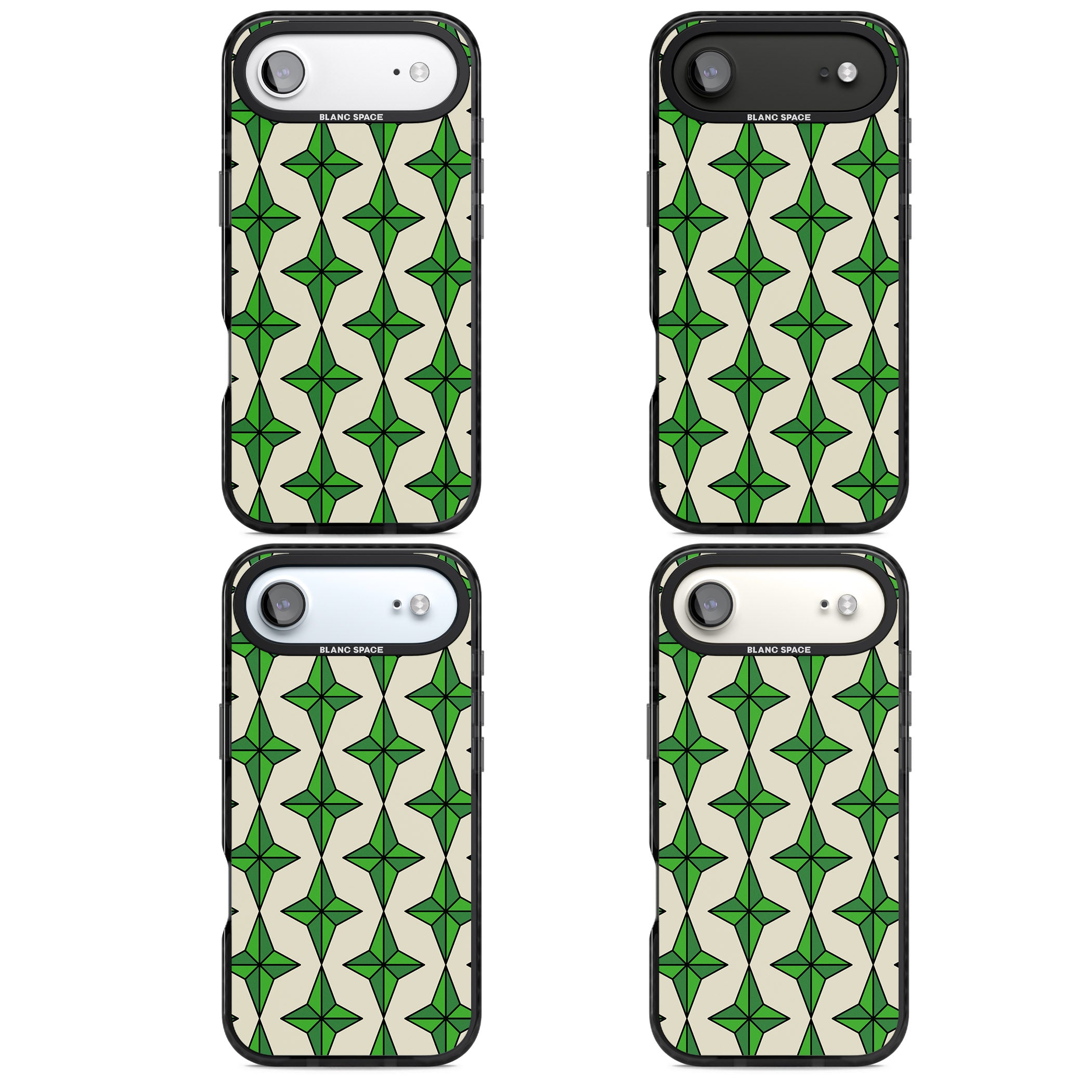 Emerald Stars Pattern iPhone 17 Air Impact Pro Black Phone Case APT Impact Protection