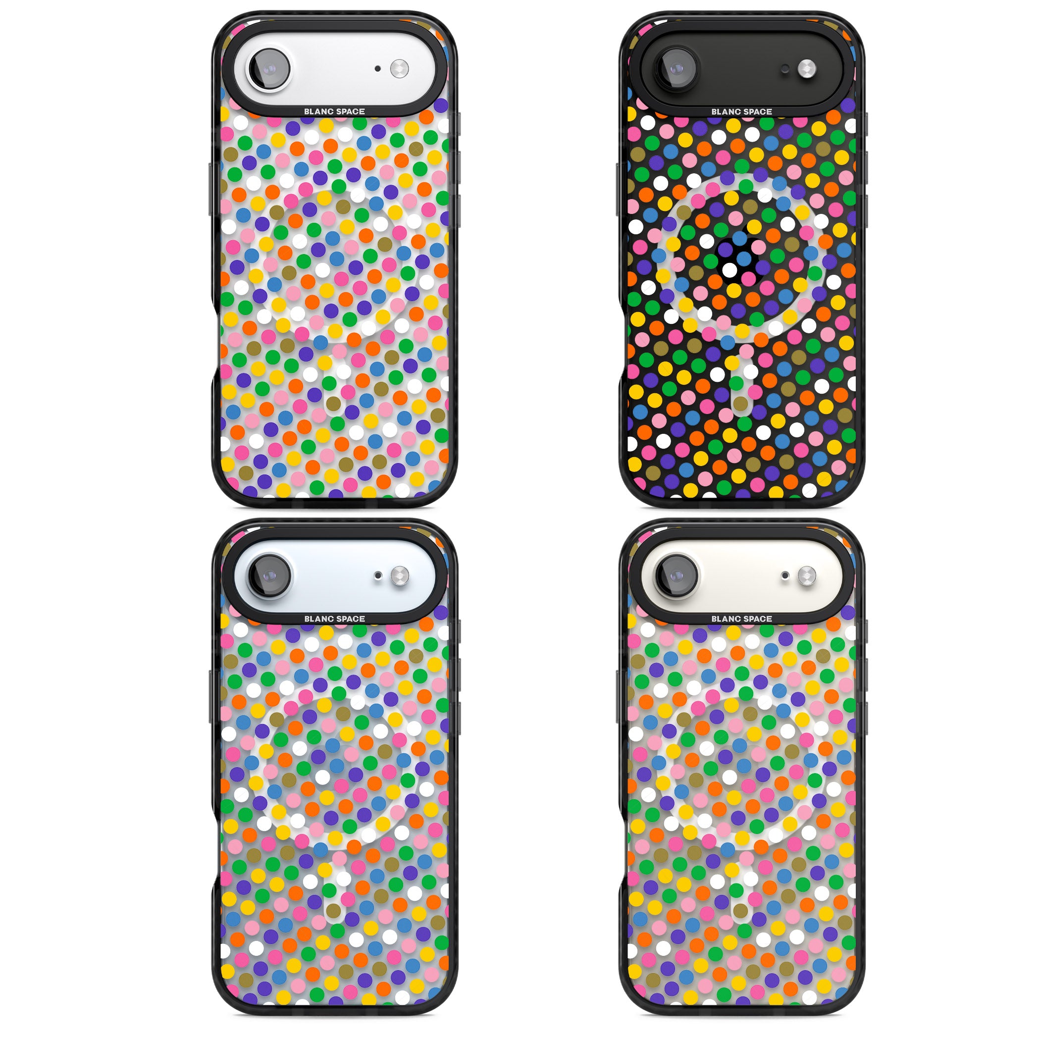 Multicolour Polka Dot Fiesta iPhone 17 Air Impact Pro Black Phone Case APT Impact Protection