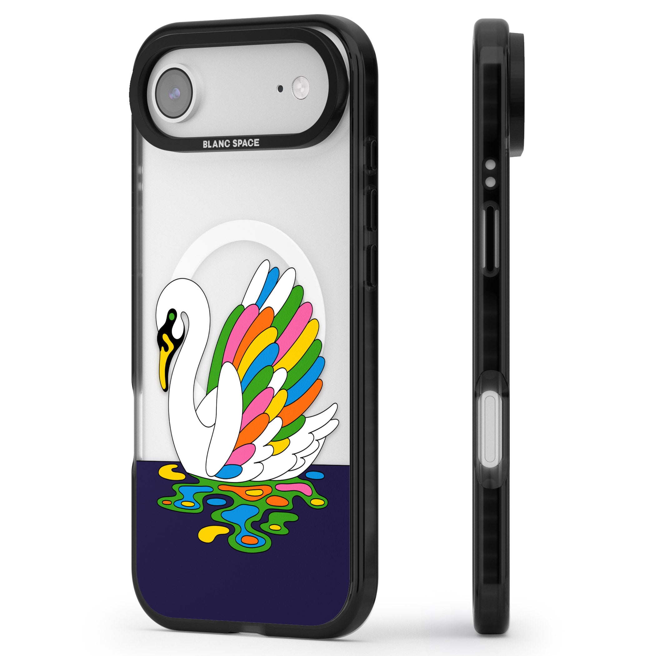 Serene Swan iPhone 17 Air Impact Pro Black Phone Case Side Profile