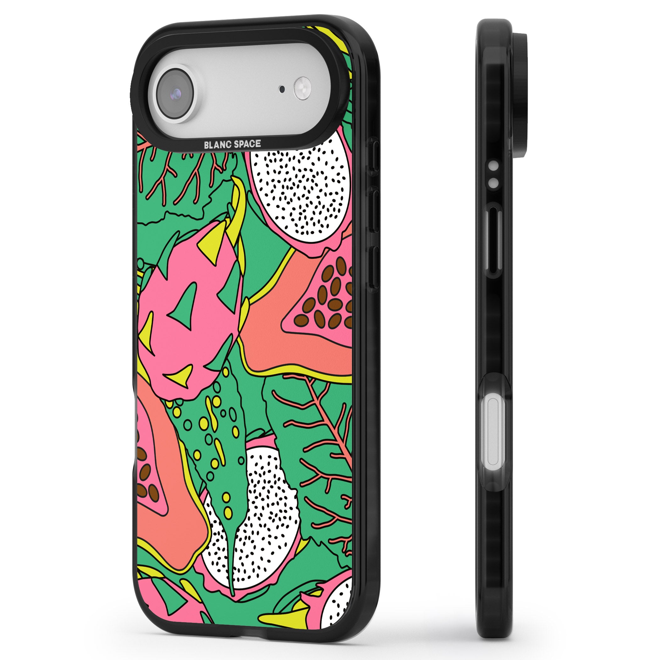 Psychedelic Salad iPhone 17 Air Impact Pro Black Phone Case Side Profile