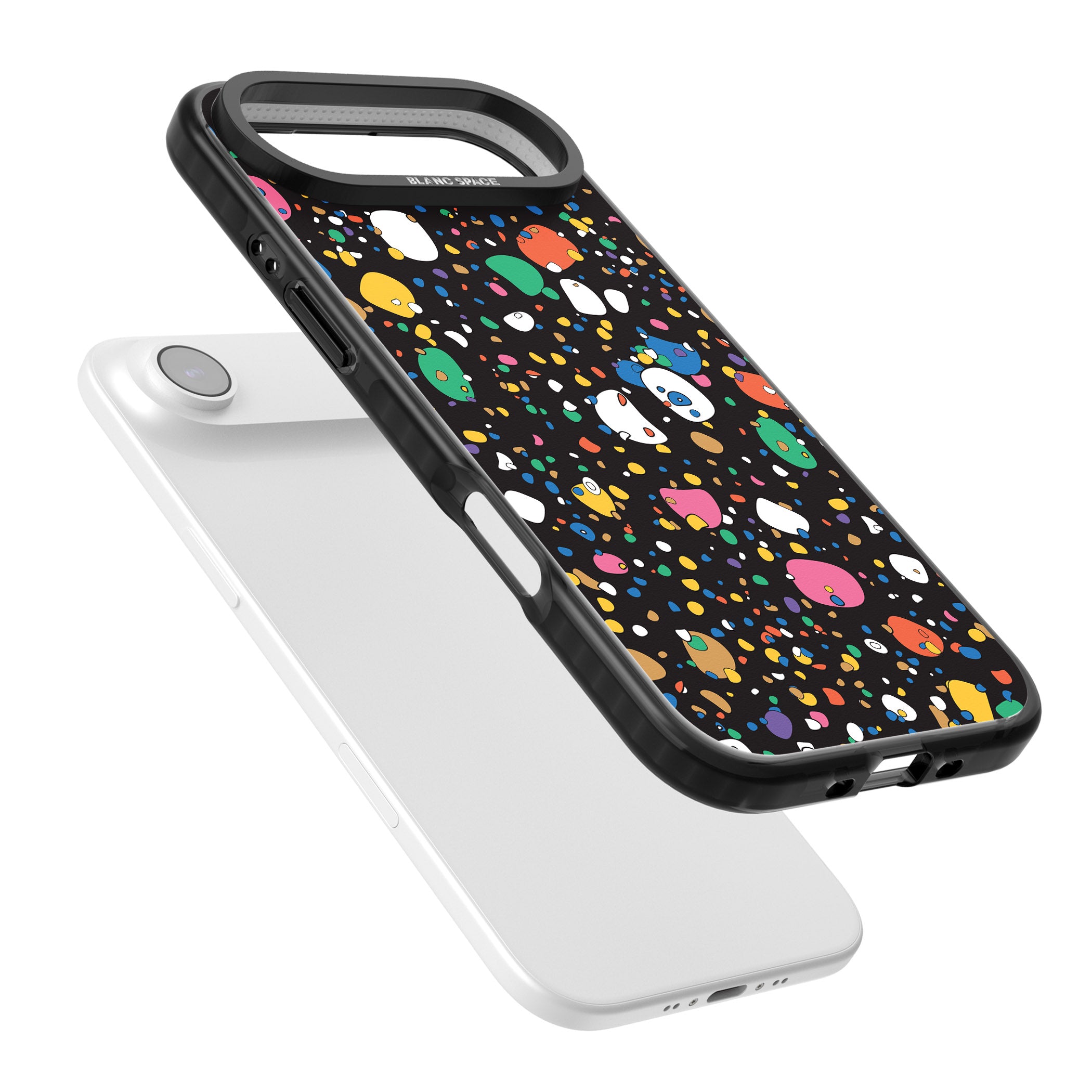 Colourful Confetti Pebbles (Black) iPhone 17 Air Impact Pro Black Phone Case Colours