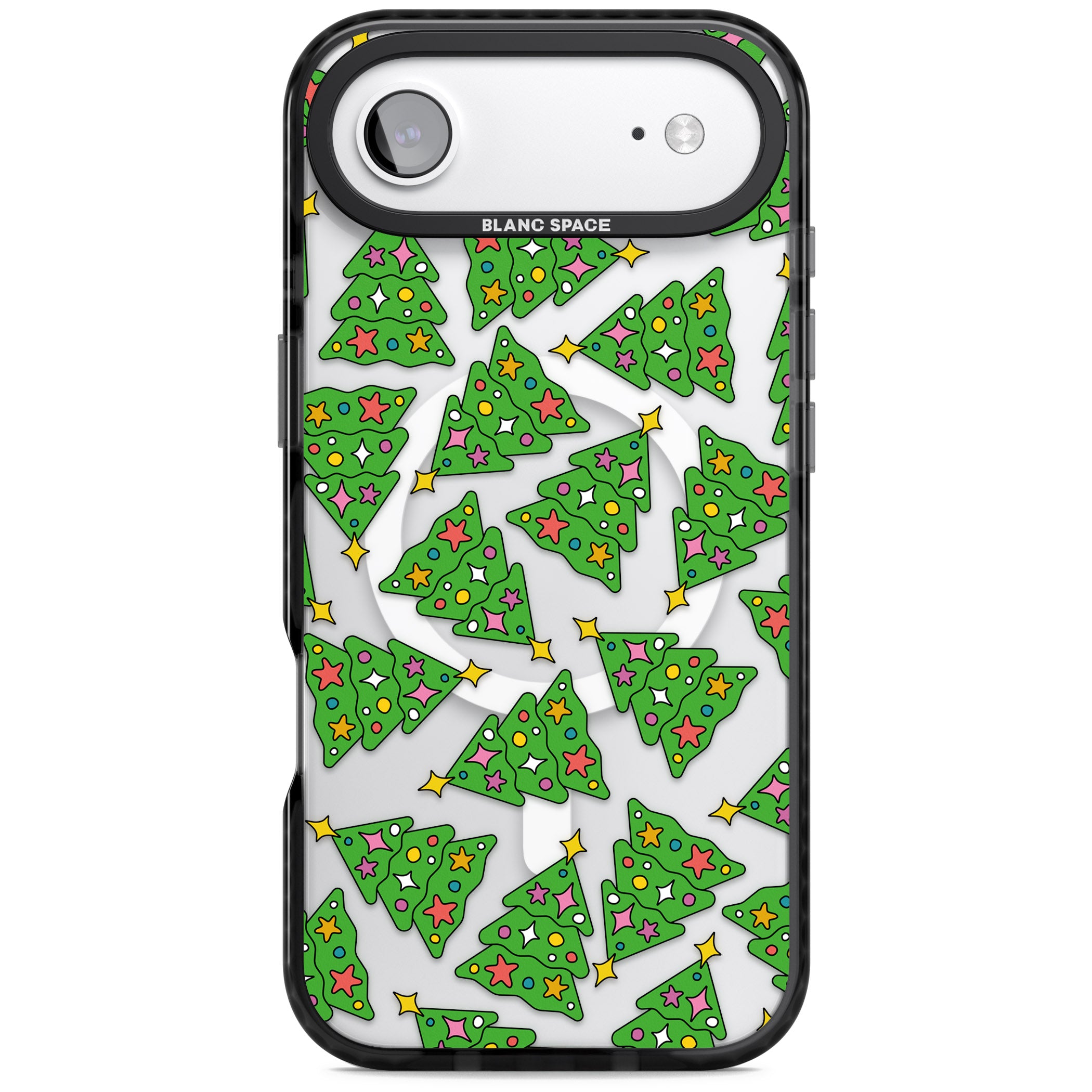 Christmas Tree Pattern iPhone 17 Air Impact Pro Black Phone Case