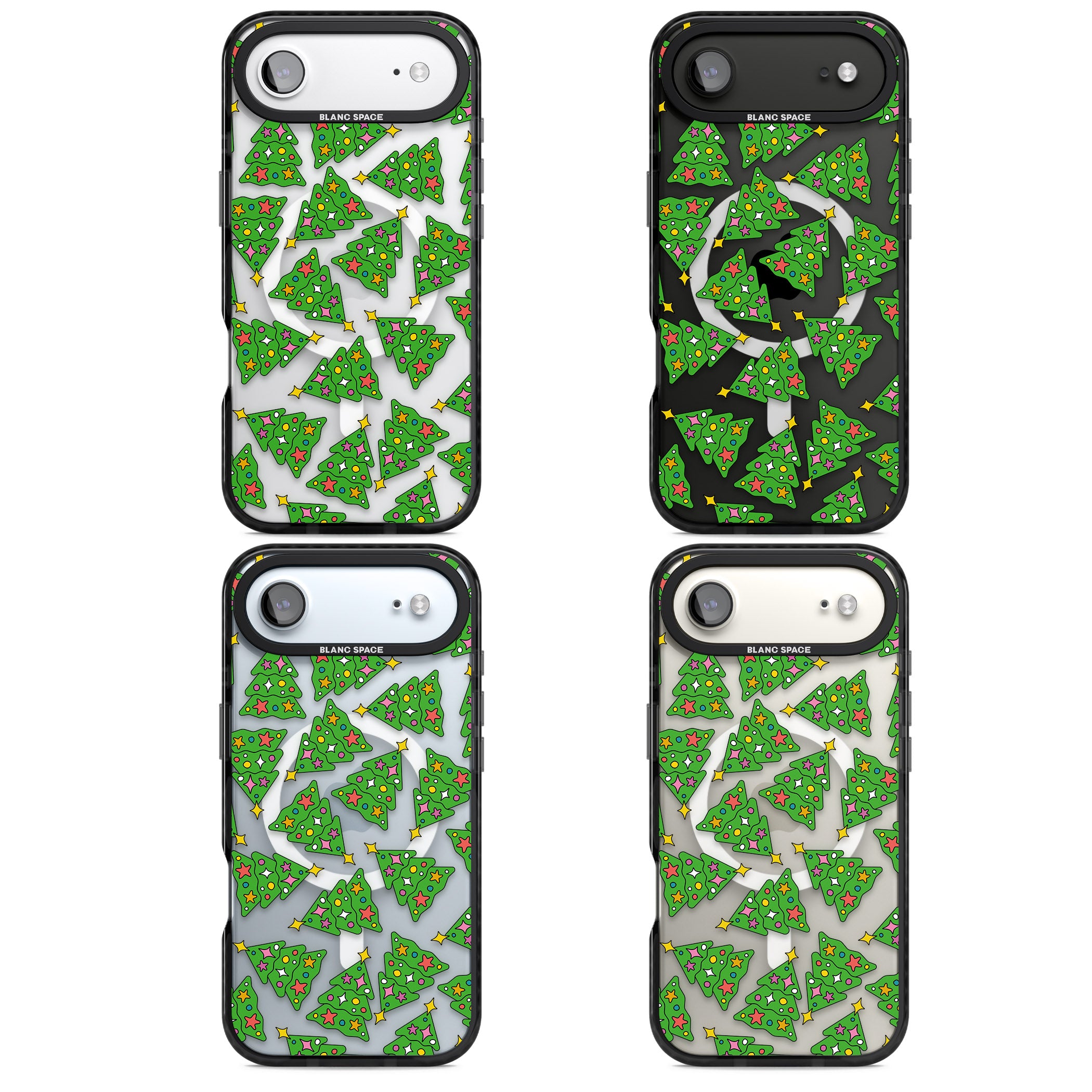 Christmas Tree Pattern iPhone 17 Air Impact Pro Black Phone Case APT Impact Protection
