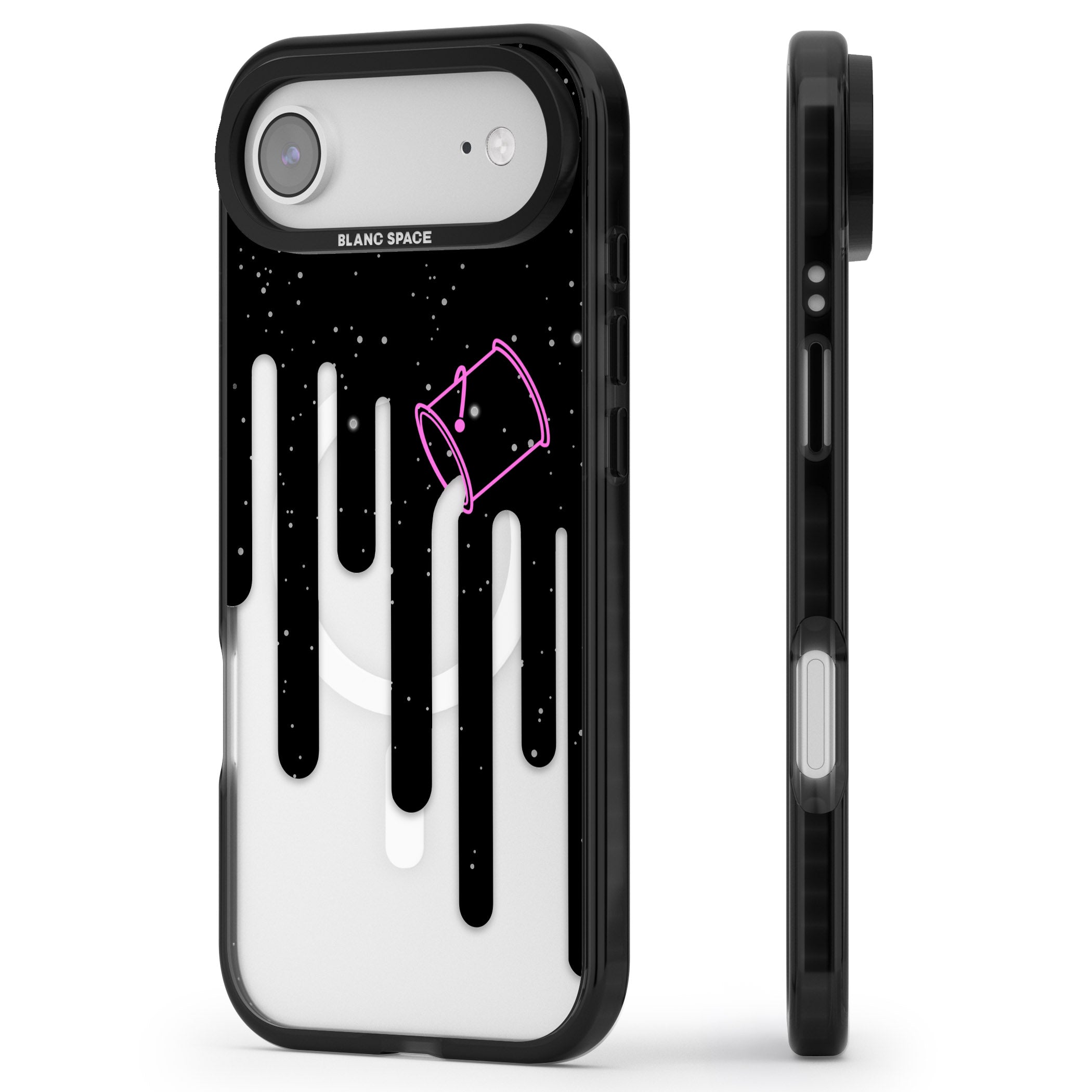 Cosmic Drip iPhone 17 Air Impact Pro Black Phone Case Side Profile