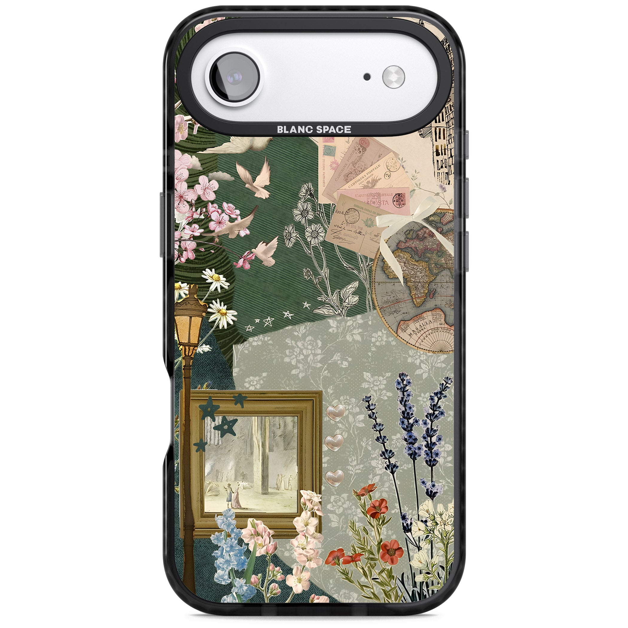 Vintage Spring Collage iPhone 17 Air Impact Pro Black Phone Case