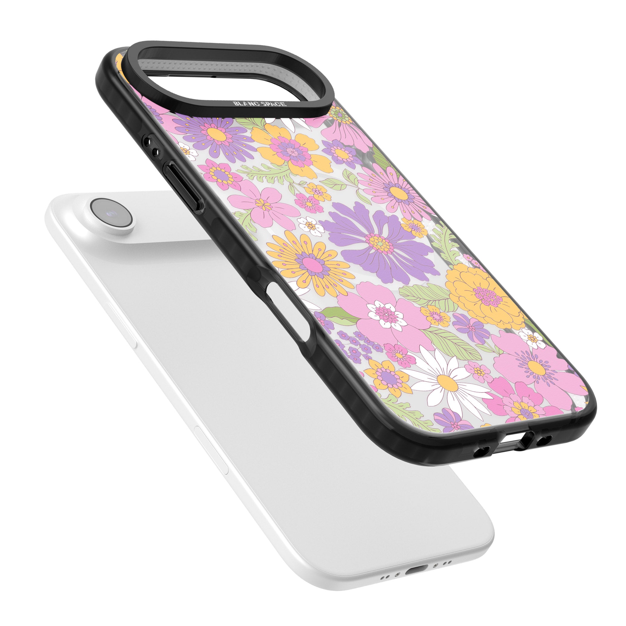 Soft Flower Mix iPhone 17 Air Impact Pro Black Phone Case Colours