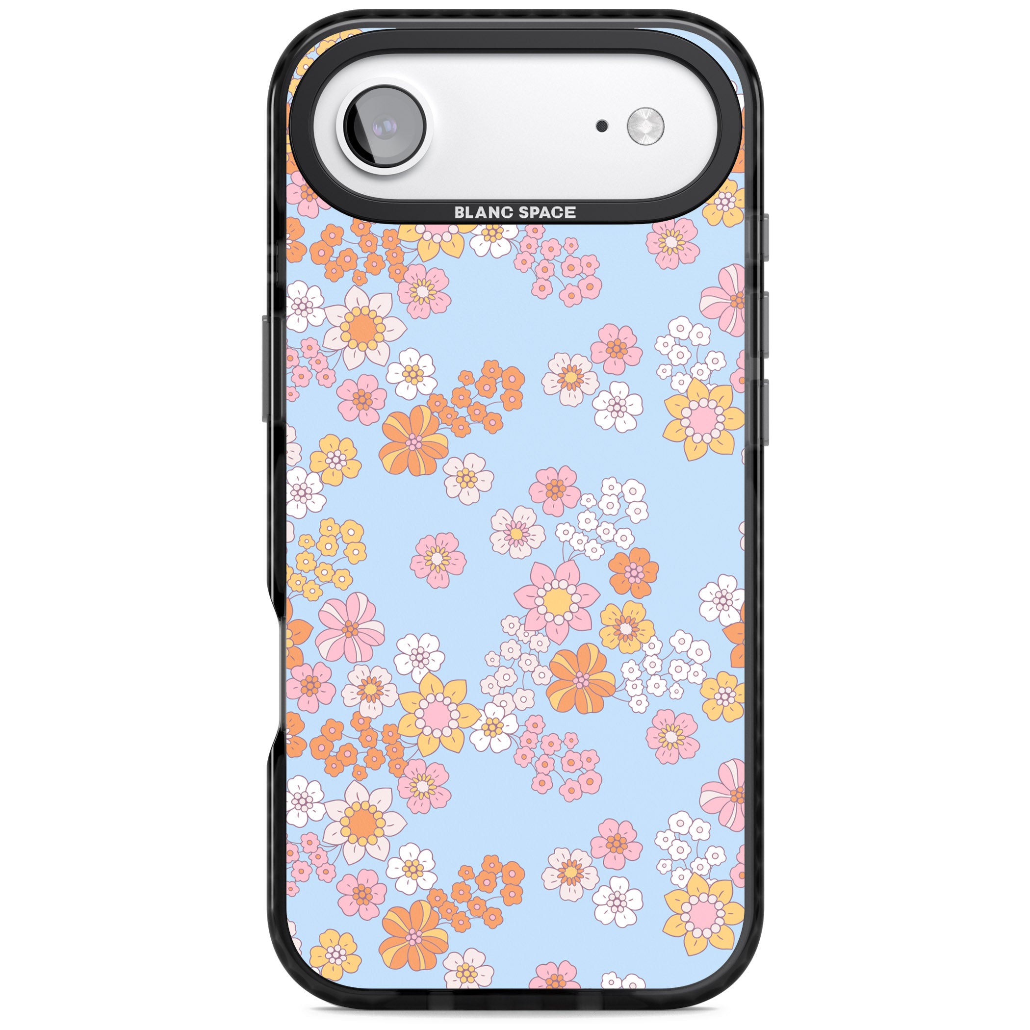 Lake Blue Flower Mix iPhone 17 Air Impact Pro Black Phone Case