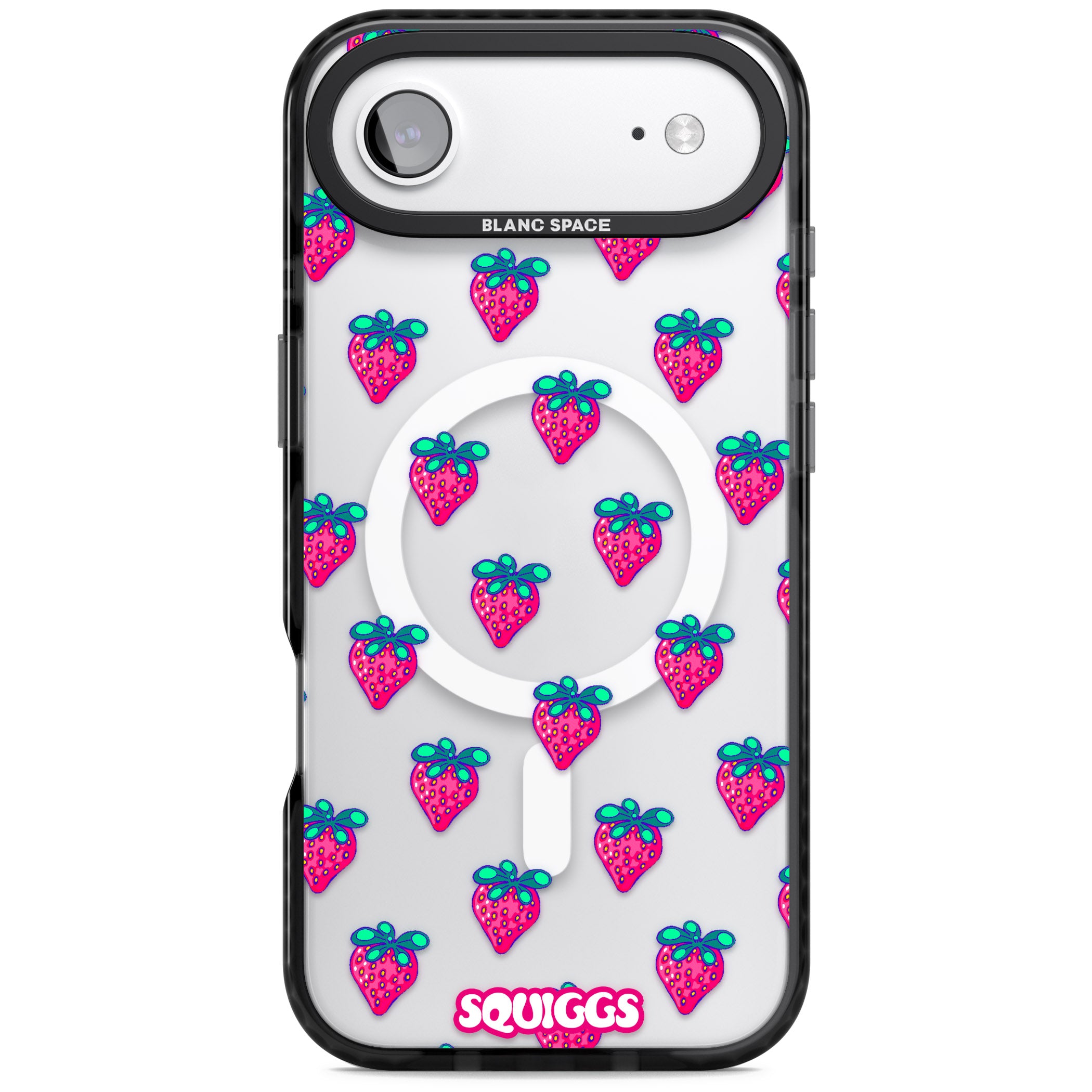 Strawberry Patch iPhone 17 Air Impact Pro Black Phone Case