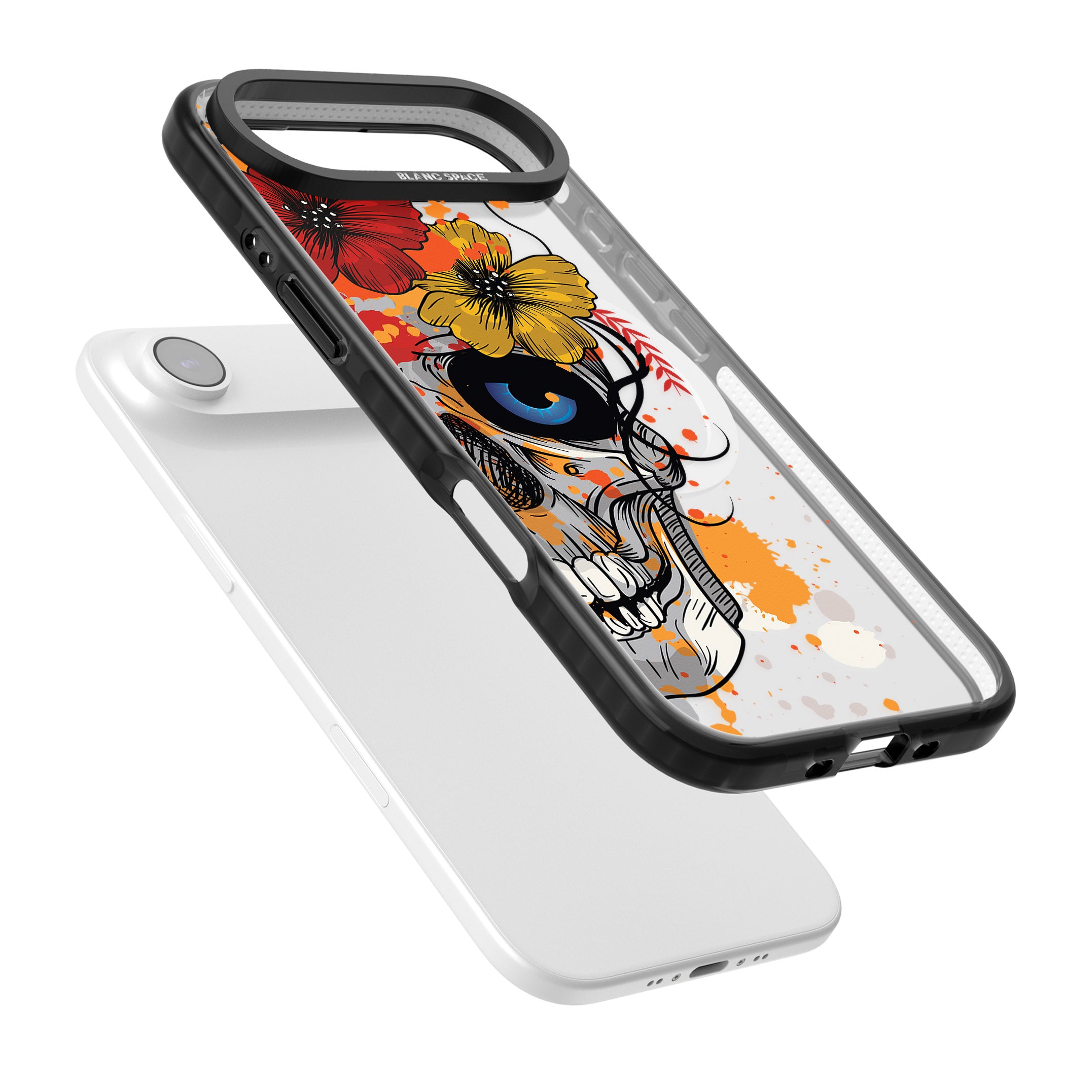 Sugar Skull Flowers iPhone 17 Air Impact Pro Black Phone Case Colours