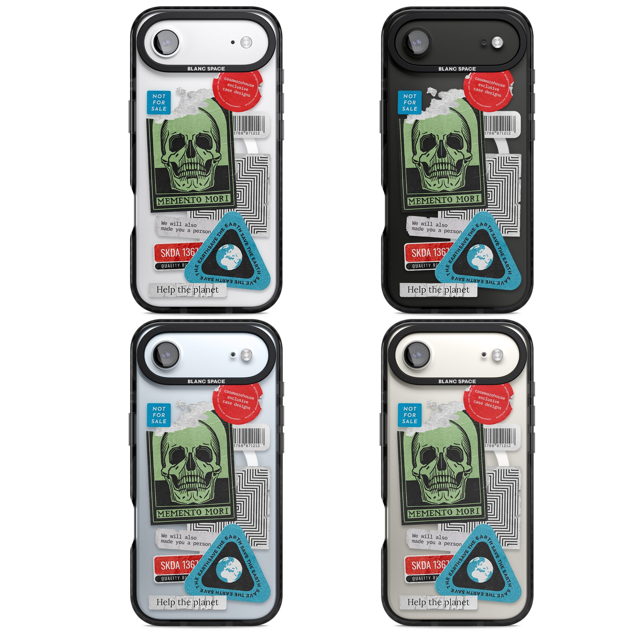 Skull Sticker Mix iPhone 17 Air Impact Pro Black Phone Case APT Impact Protection