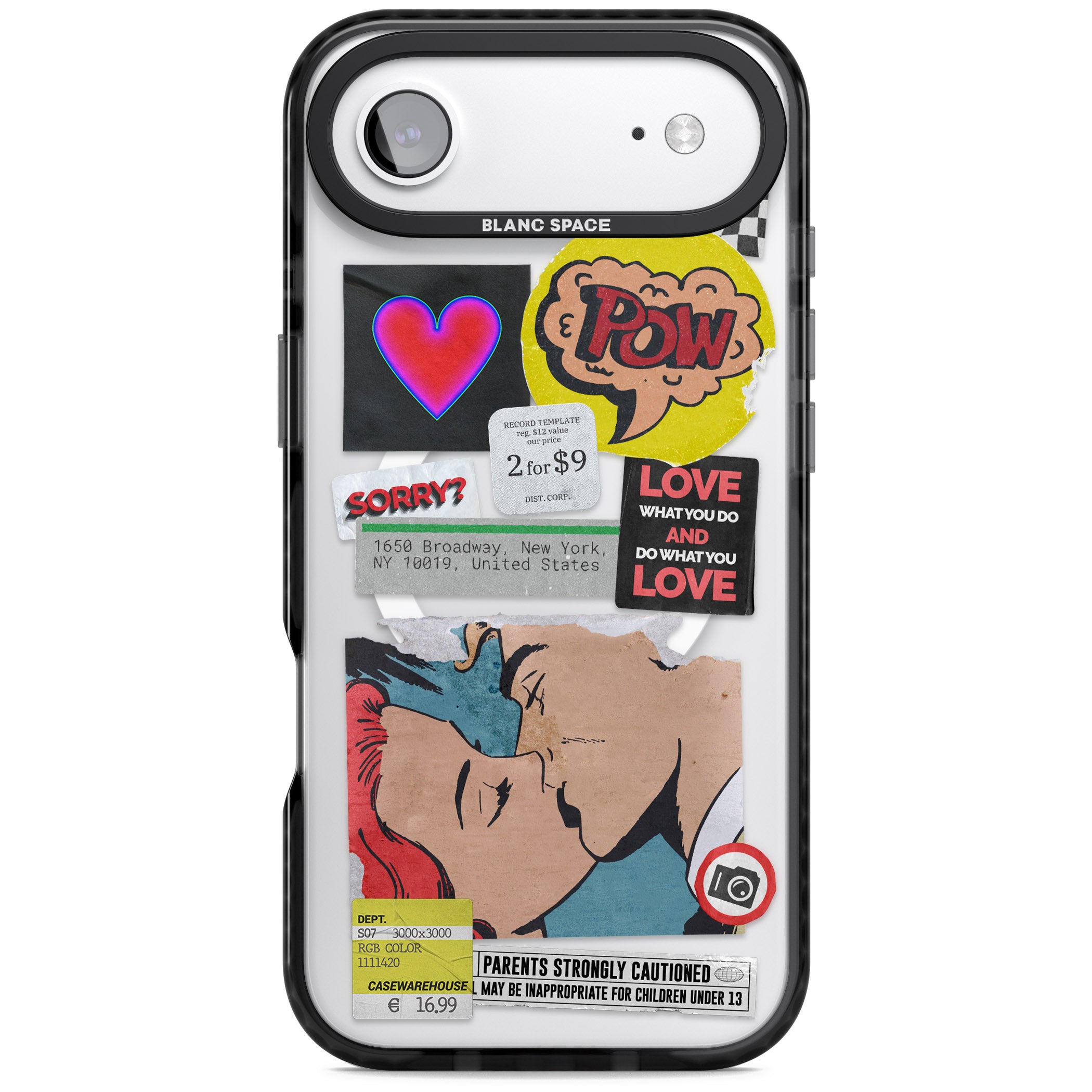 Retro Sticker Mix iPhone 17 Air Impact Pro Black Phone Case