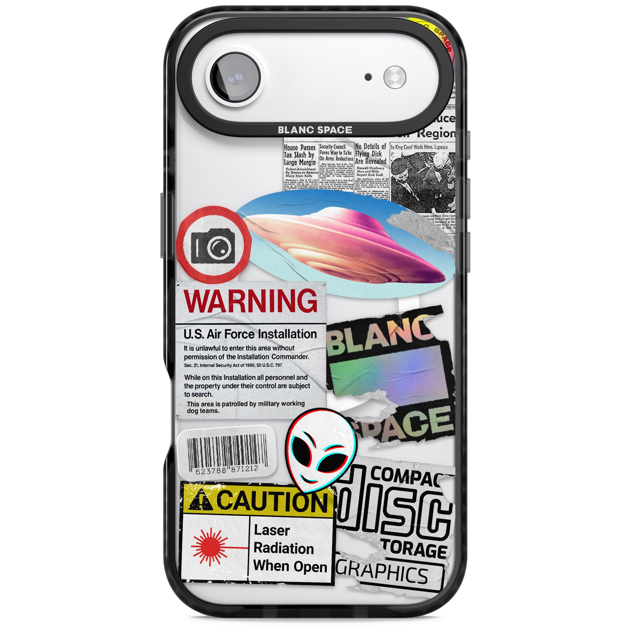 Cosmic Encounters iPhone 17 Air Impact Pro Black Phone Case