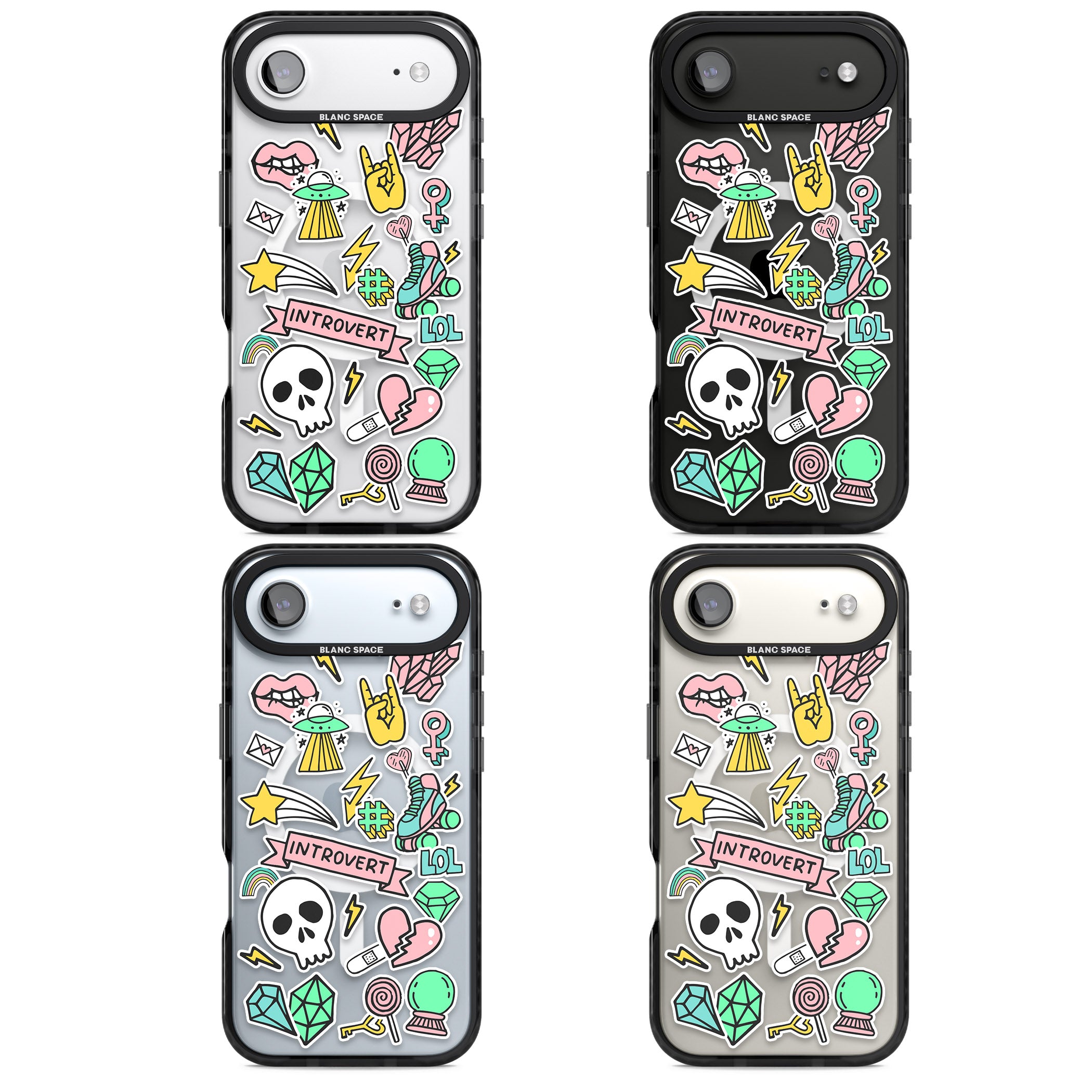 Introvert Sticker iPhone 17 Air Impact Pro Black Phone Case APT Impact Protection