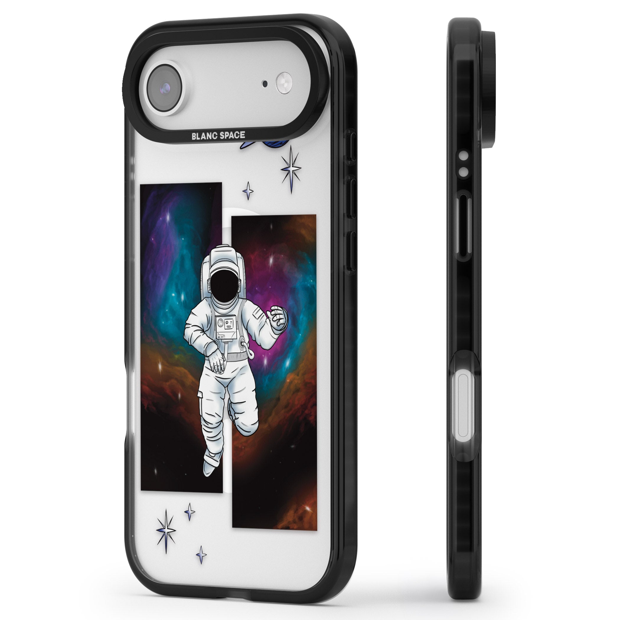 Escape The Nebula iPhone 17 Air Impact Pro Black Phone Case Side Profile