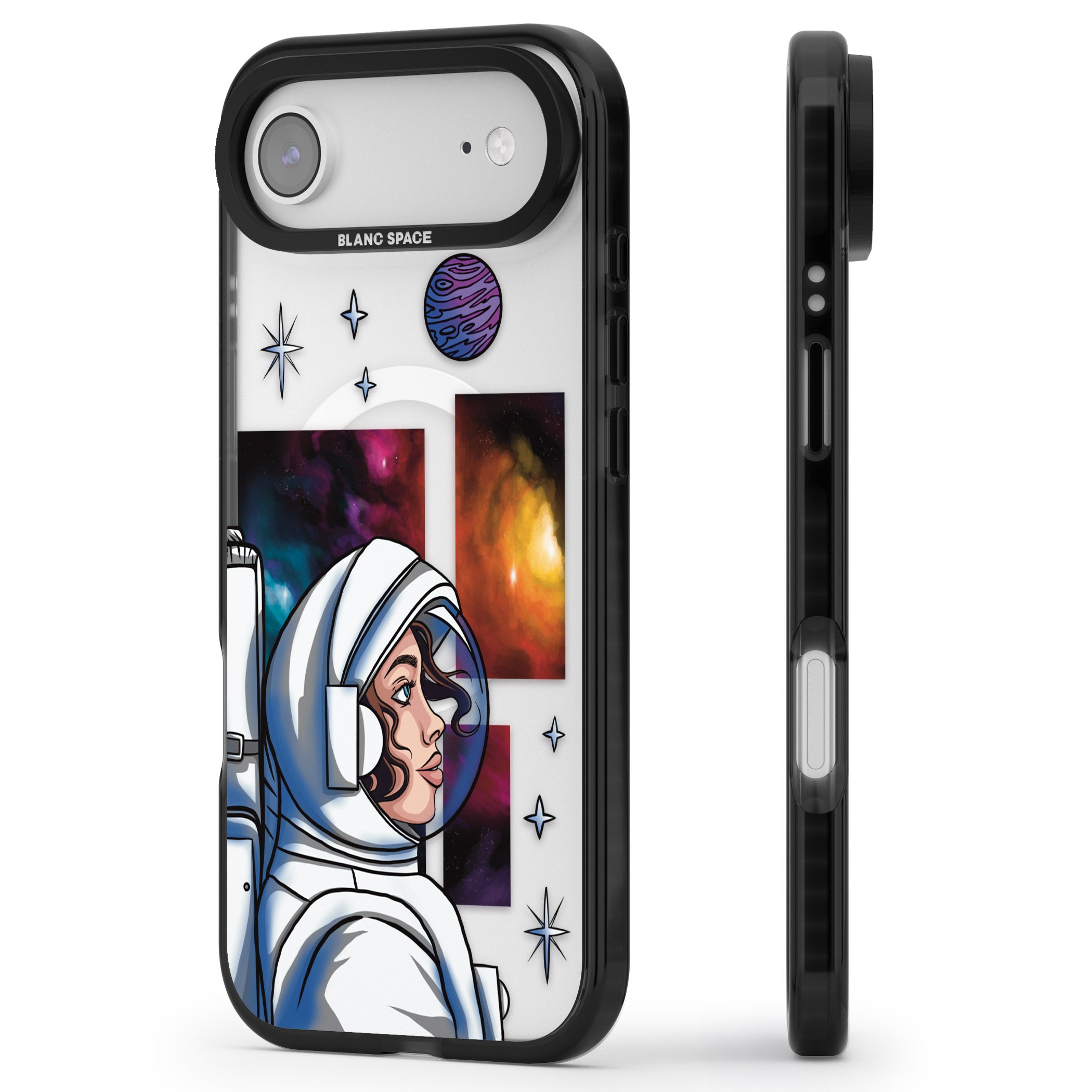 Cosmic Ambition iPhone 17 Air Impact Pro Black Phone Case Side Profile
