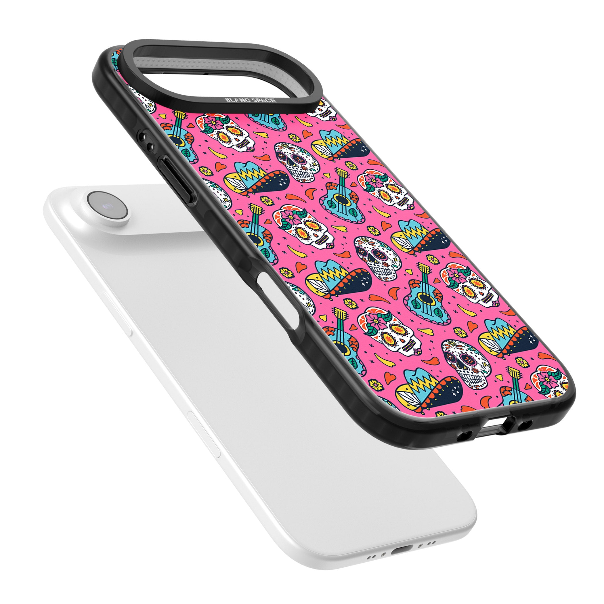 Pink Day Of The Dead Pattern iPhone 17 Air Impact Pro Black Phone Case Colours