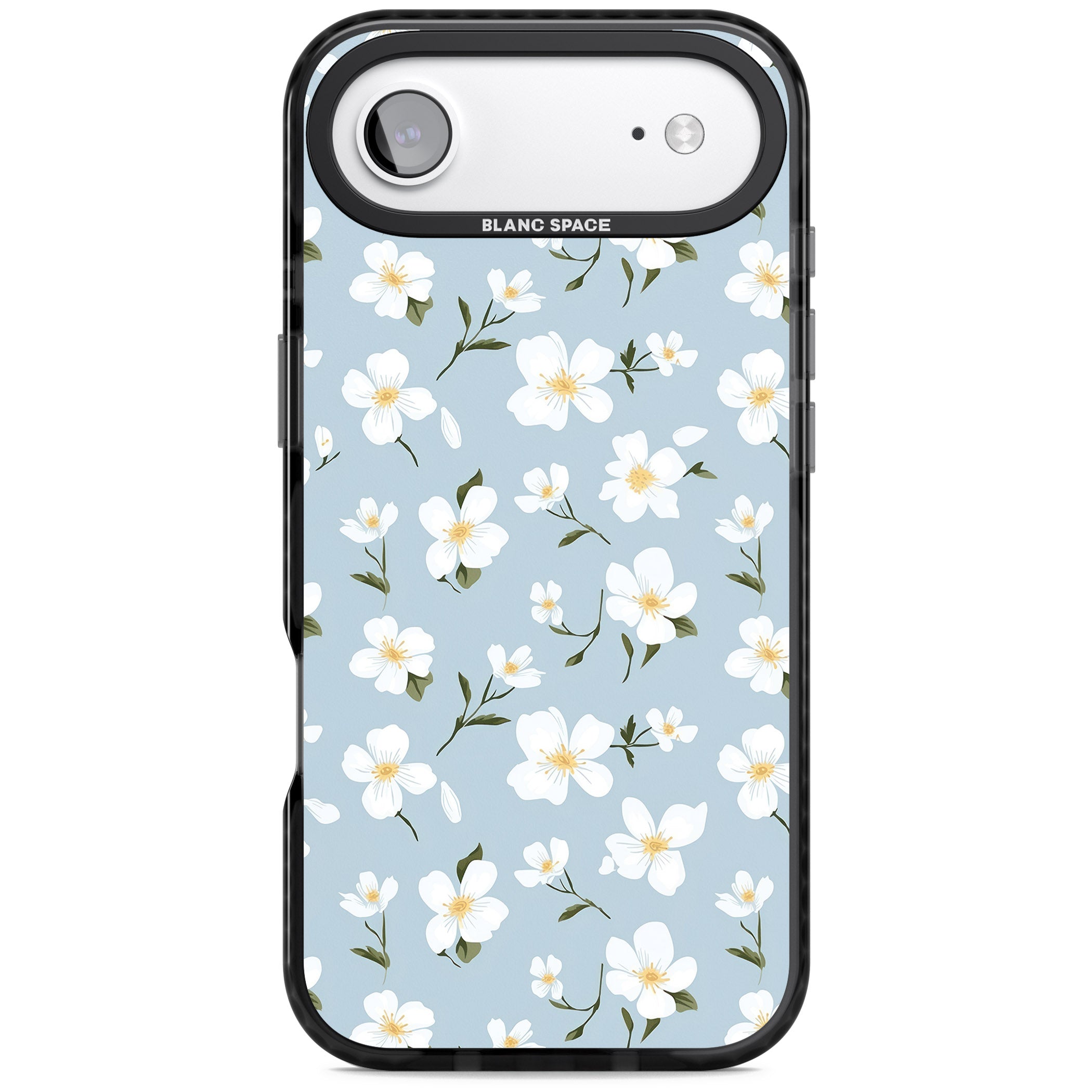 Soft White Blossoms iPhone 17 Air Impact Pro Black Phone Case
