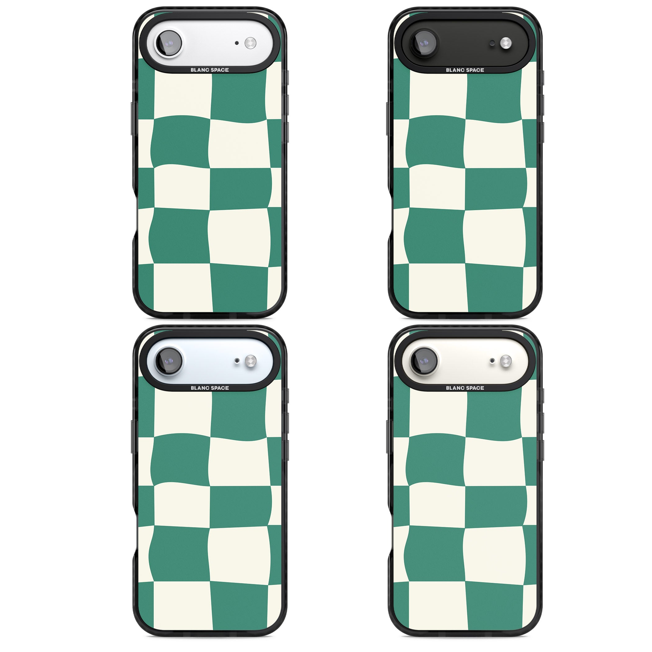 Green & Cream Wavy Check iPhone 17 Air Impact Pro Black Phone Case APT Impact Protection