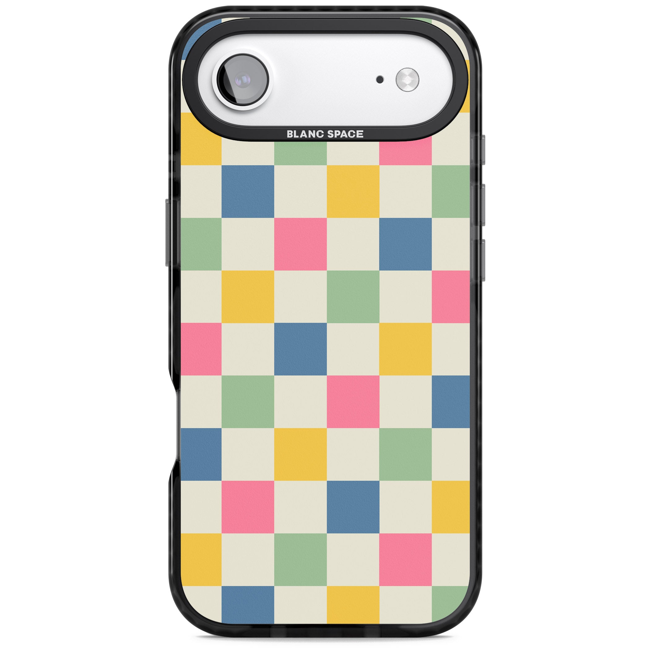Pastel Multicolor Checkered iPhone 17 Air Impact Pro Black Phone Case