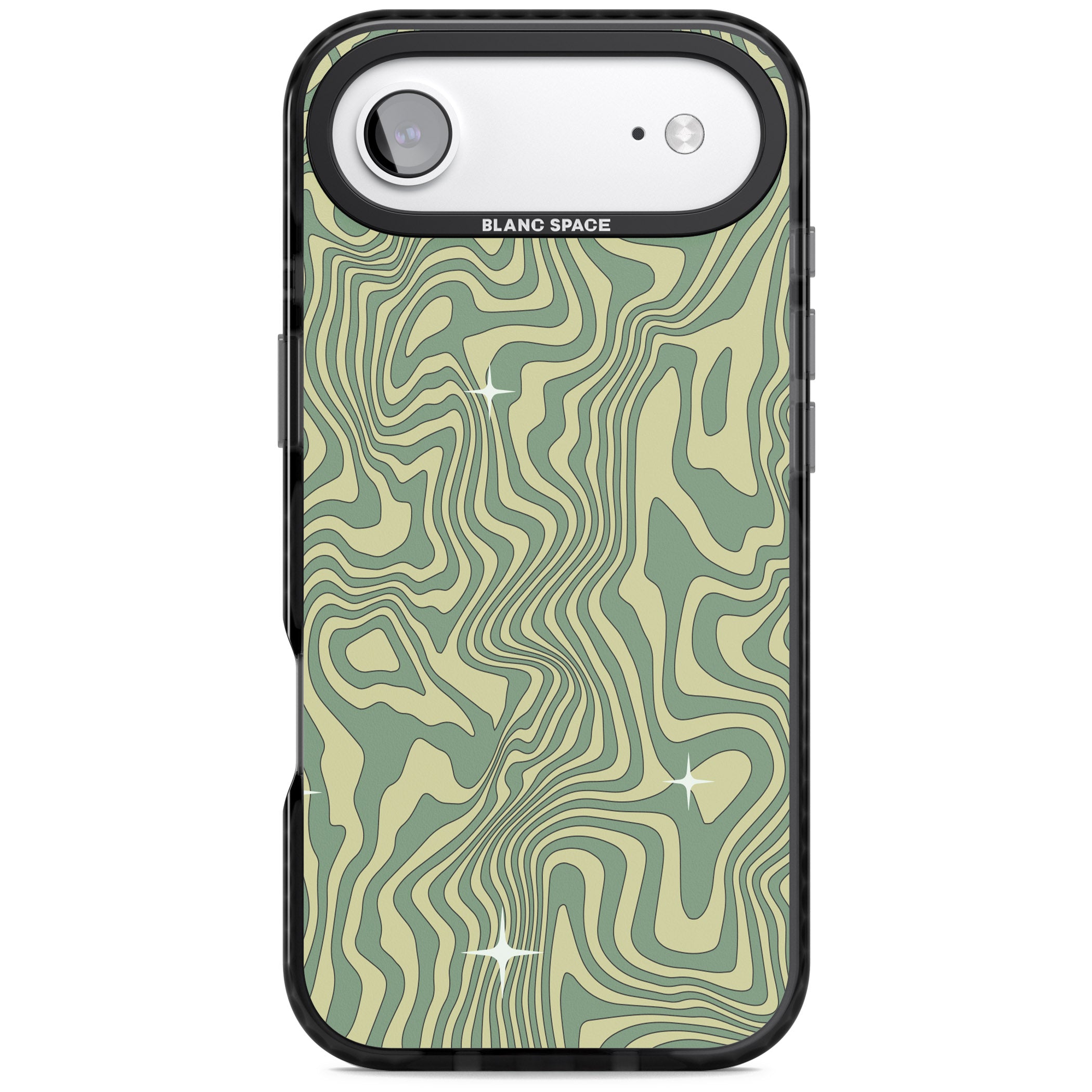 Green Abstract Wave iPhone 17 Air Impact Pro Black Phone Case