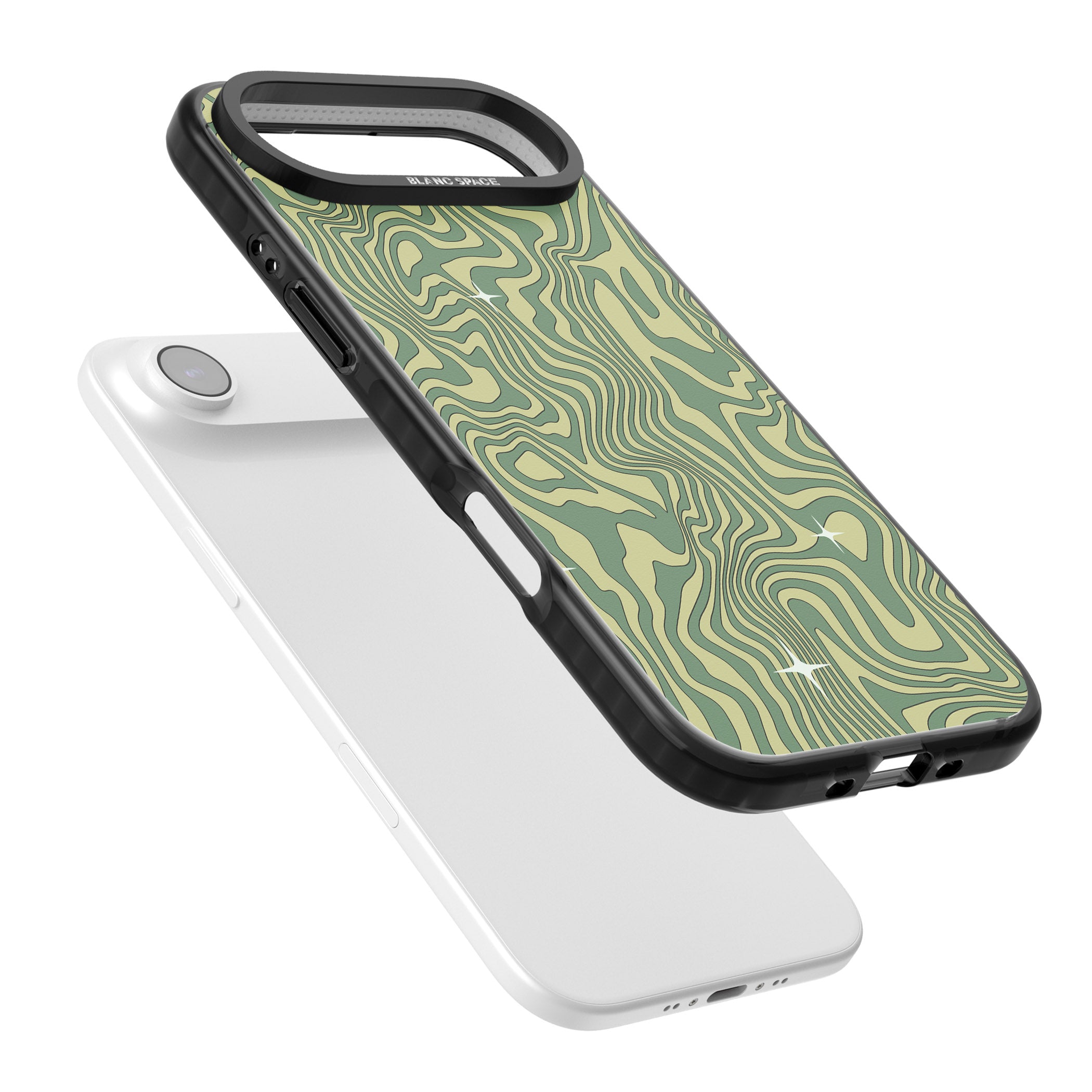 Green Abstract Wave iPhone 17 Air Impact Pro Black Phone Case Colours