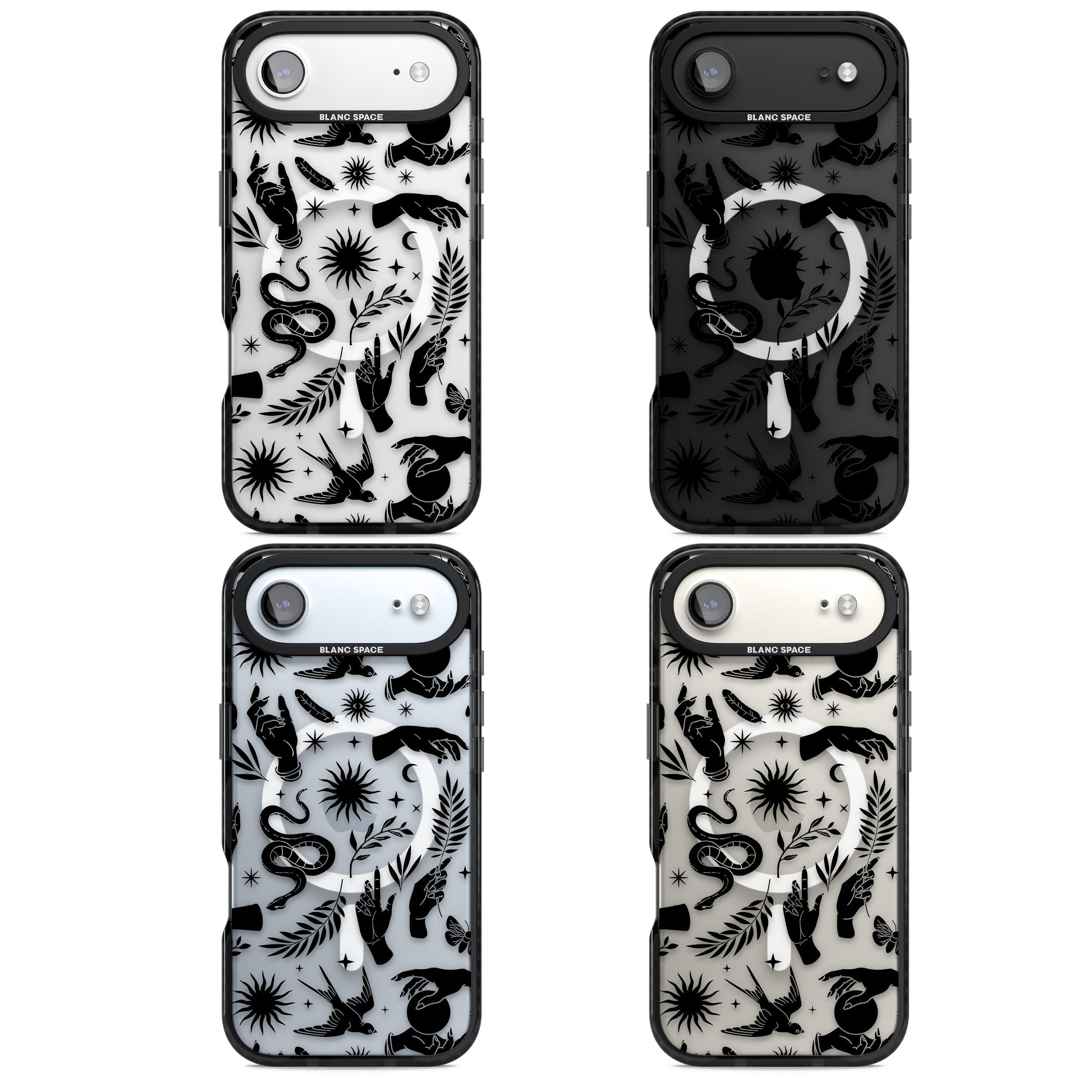 Celestial Pattern (Black) iPhone 17 Air Impact Pro Black Phone Case APT Impact Protection