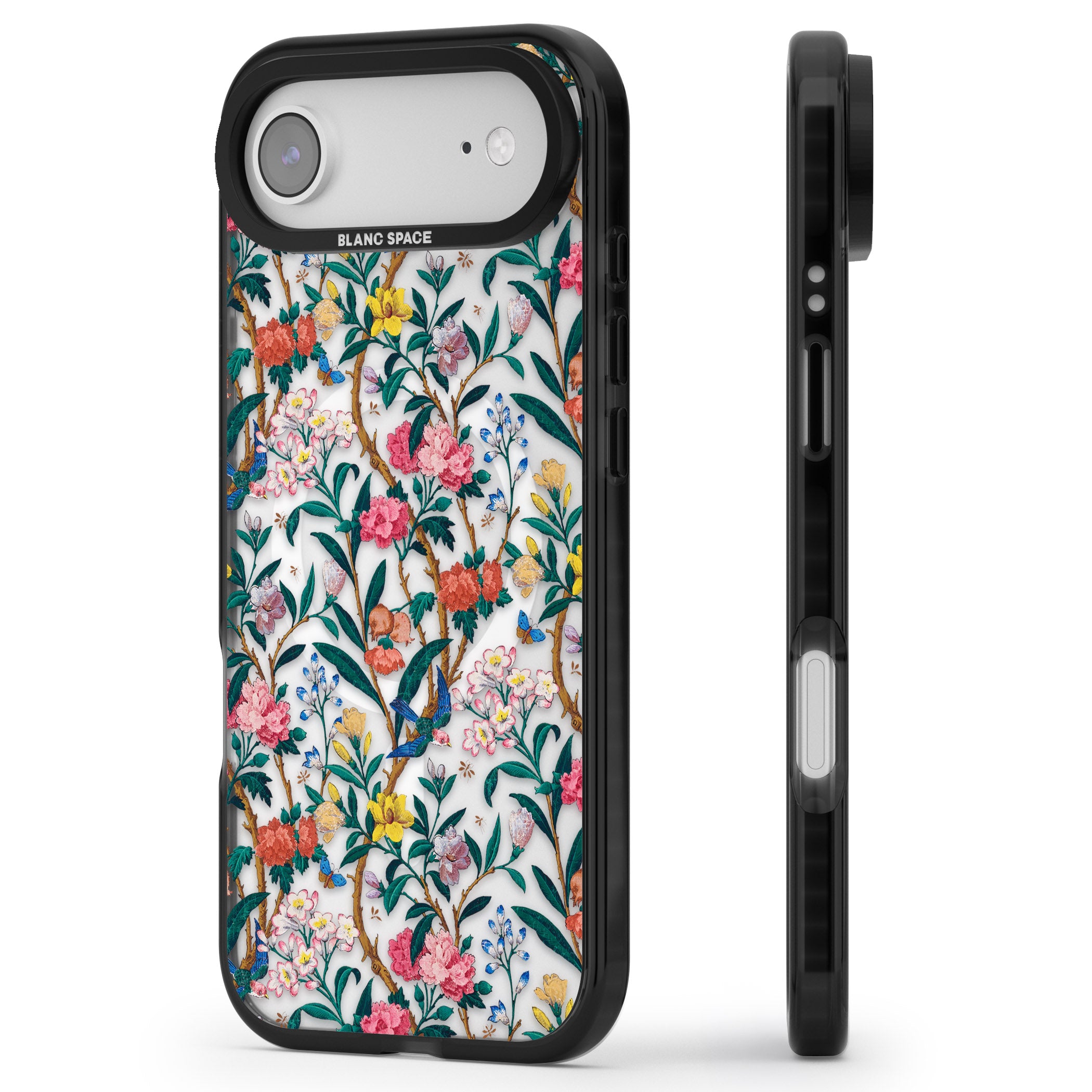 Vines & Flowers iPhone 17 Air Impact Pro Black Phone Case Side Profile