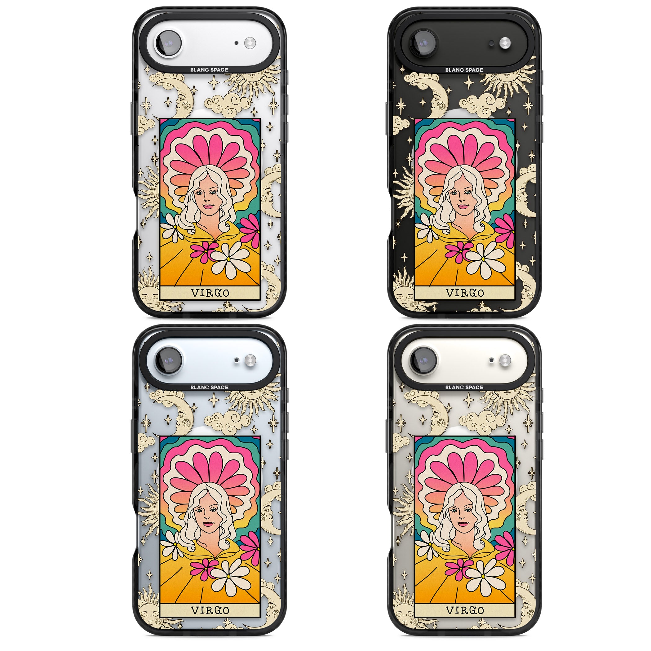 Celestial Zodiac Virgo iPhone 17 Air Impact Pro Black Phone Case APT Impact Protection