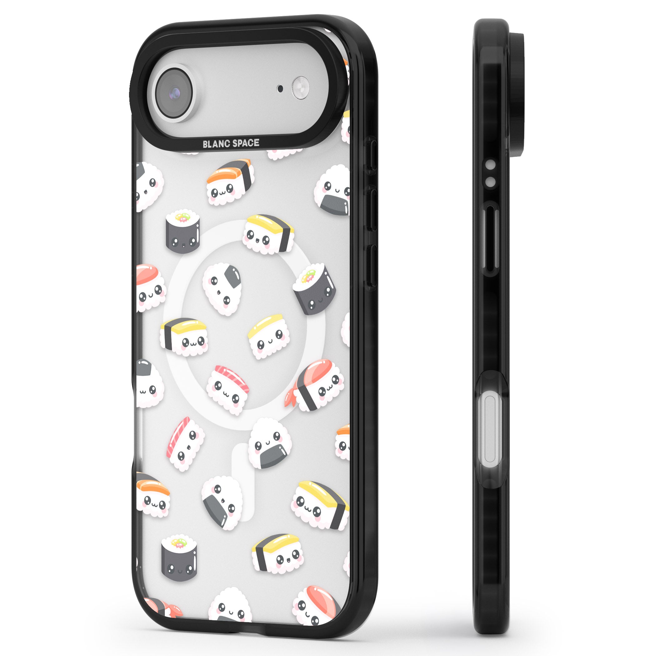 Kawaii Sushi iPhone 17 Air Impact Pro Black Phone Case Side Profile
