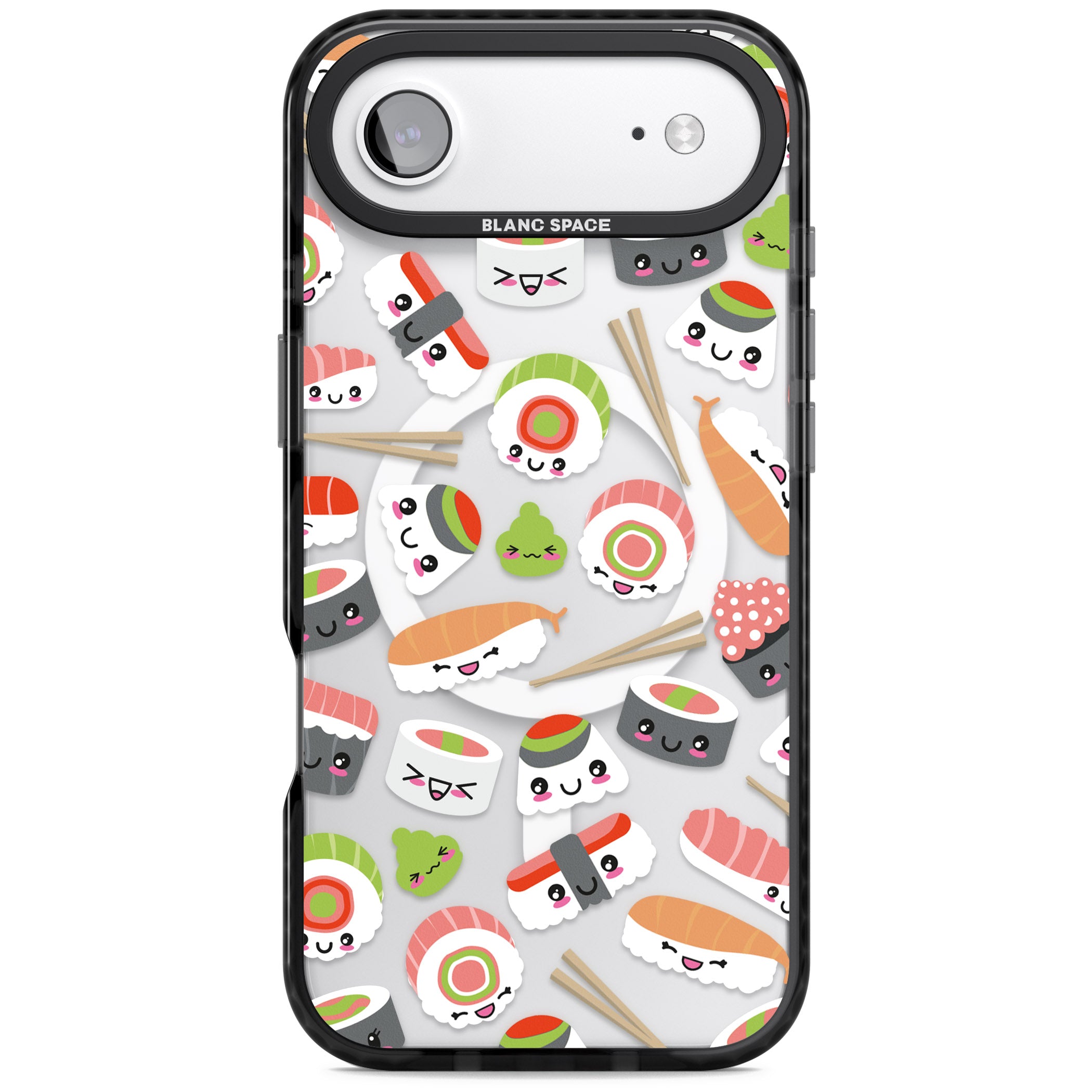 Kawaii Sushi Party iPhone 17 Air Impact Pro Black Phone Case