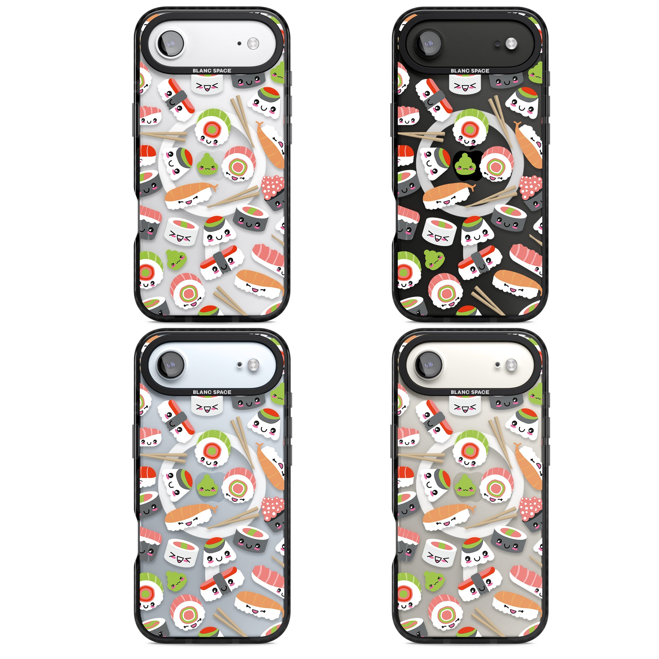 Kawaii Sushi Party iPhone 17 Air Impact Pro Black Phone Case APT Impact Protection