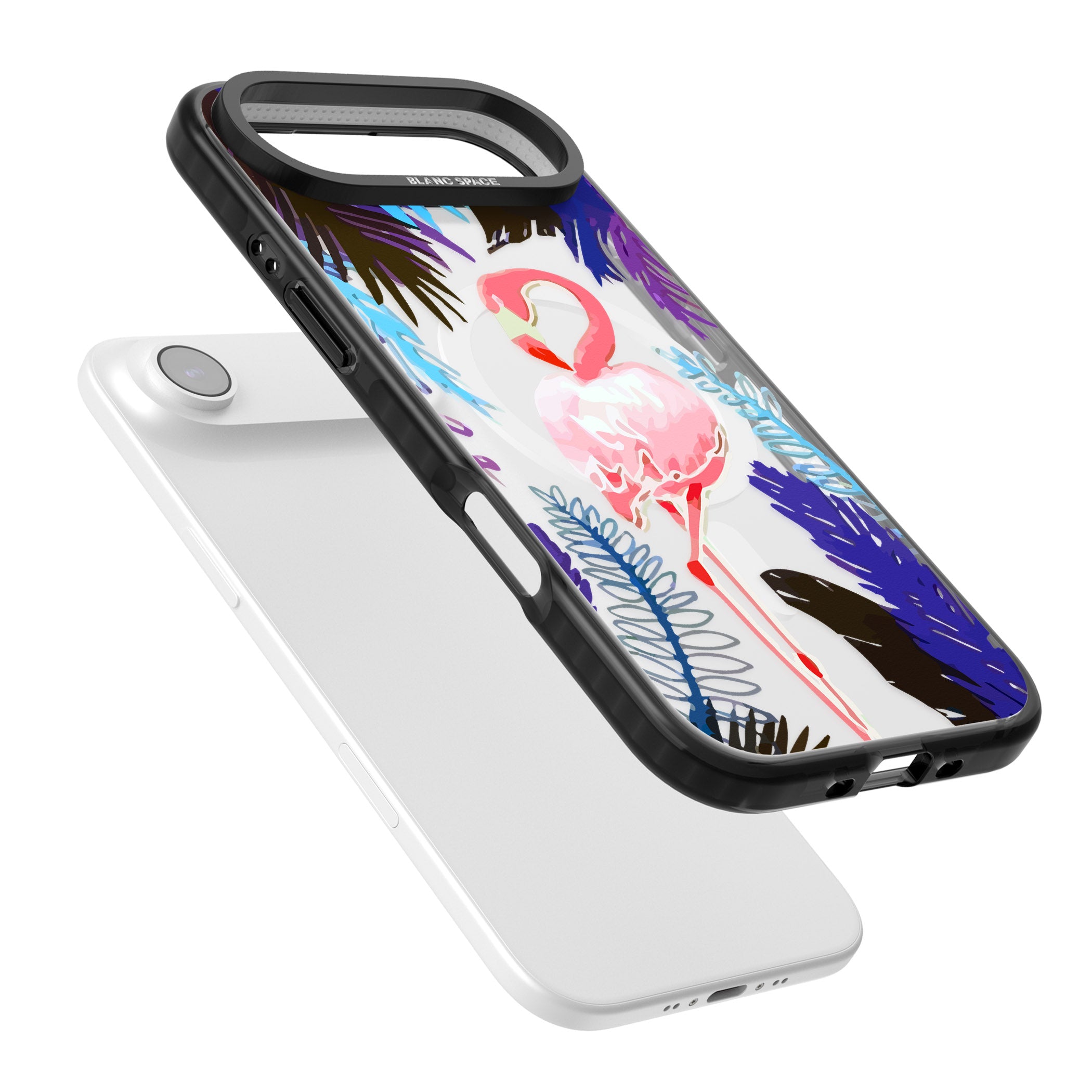 Tropical Flamingo iPhone 17 Air Impact Pro Black Phone Case Colours