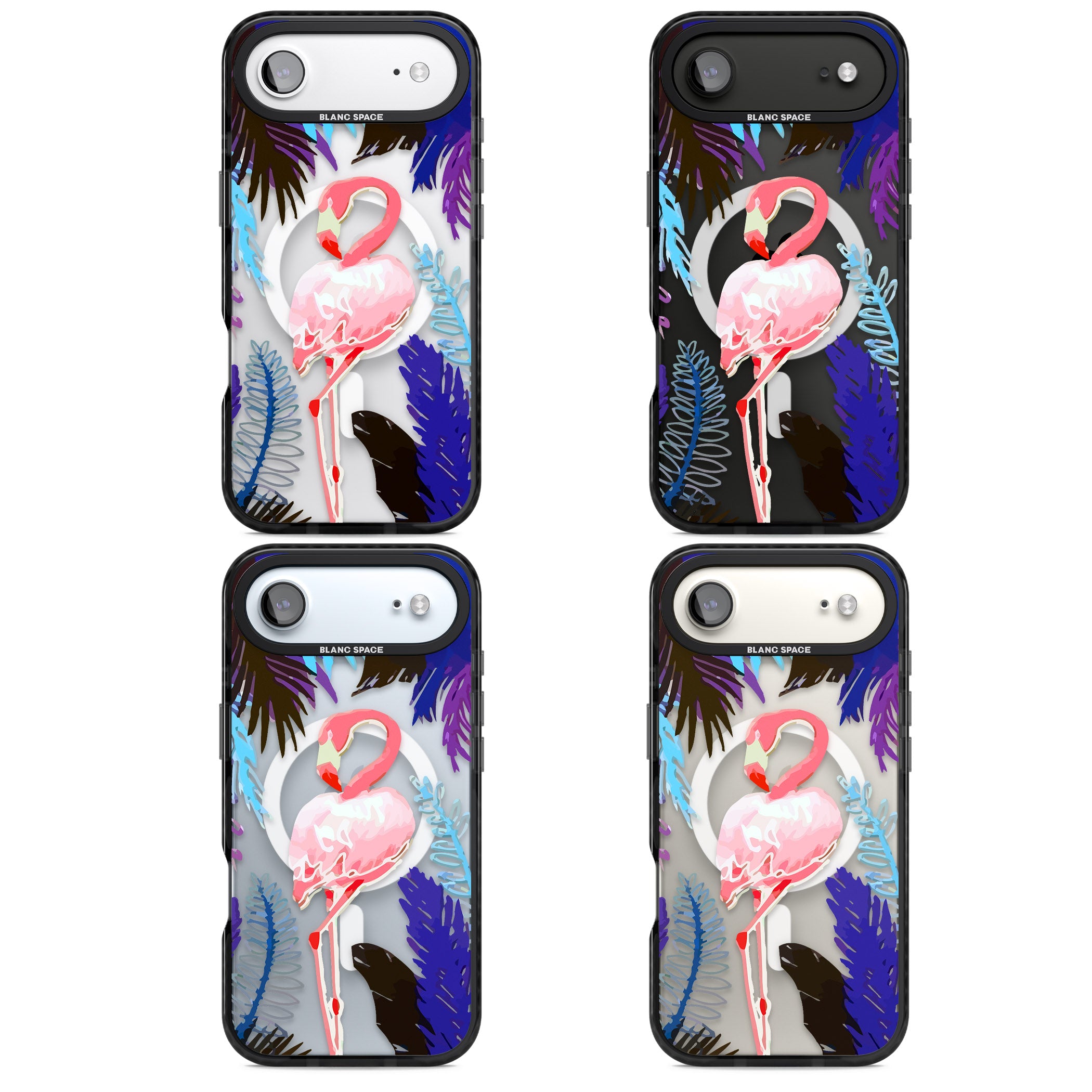 Tropical Flamingo iPhone 17 Air Impact Pro Black Phone Case APT Impact Protection