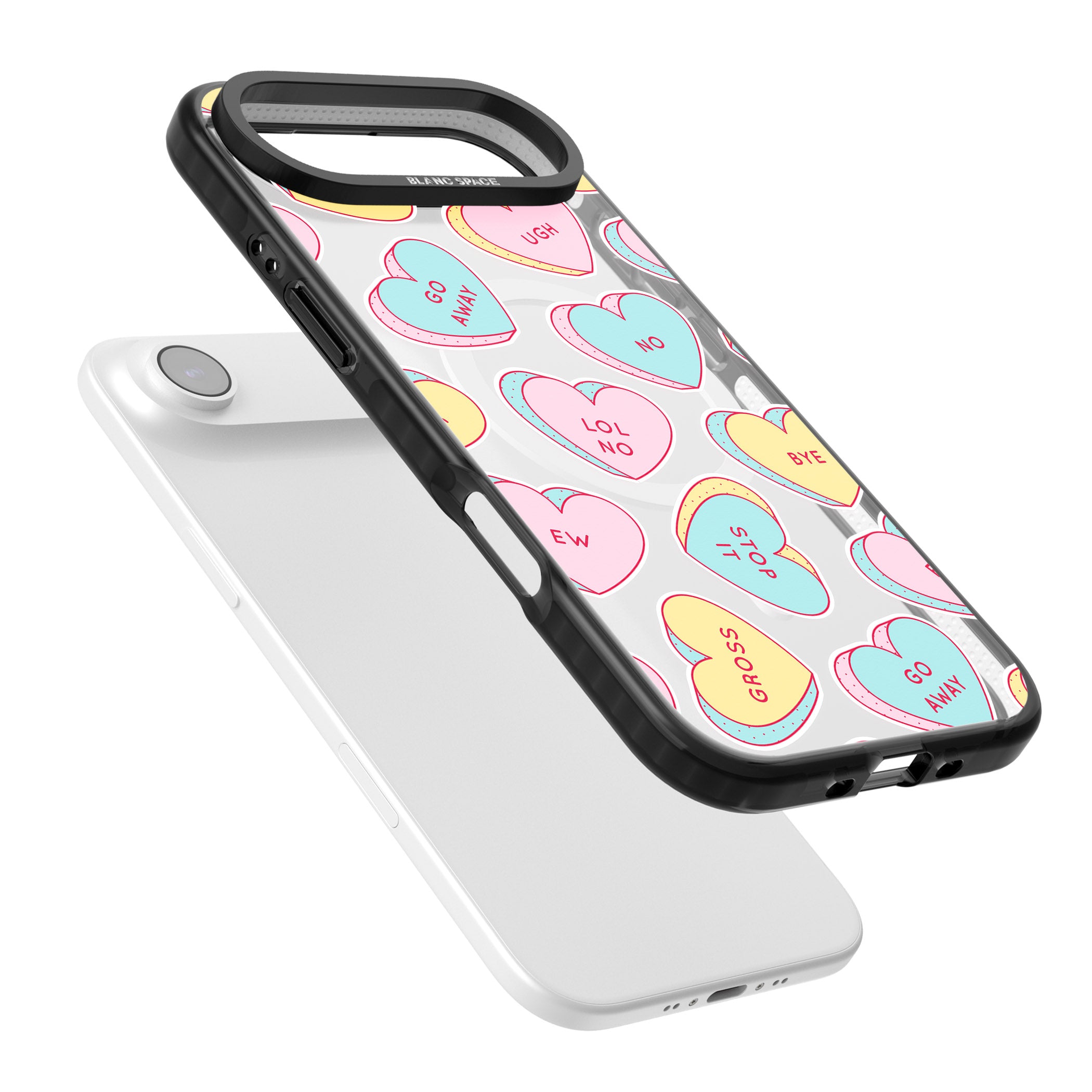 Sarcastic Love Hearts iPhone 17 Air Impact Pro Black Phone Case Colours