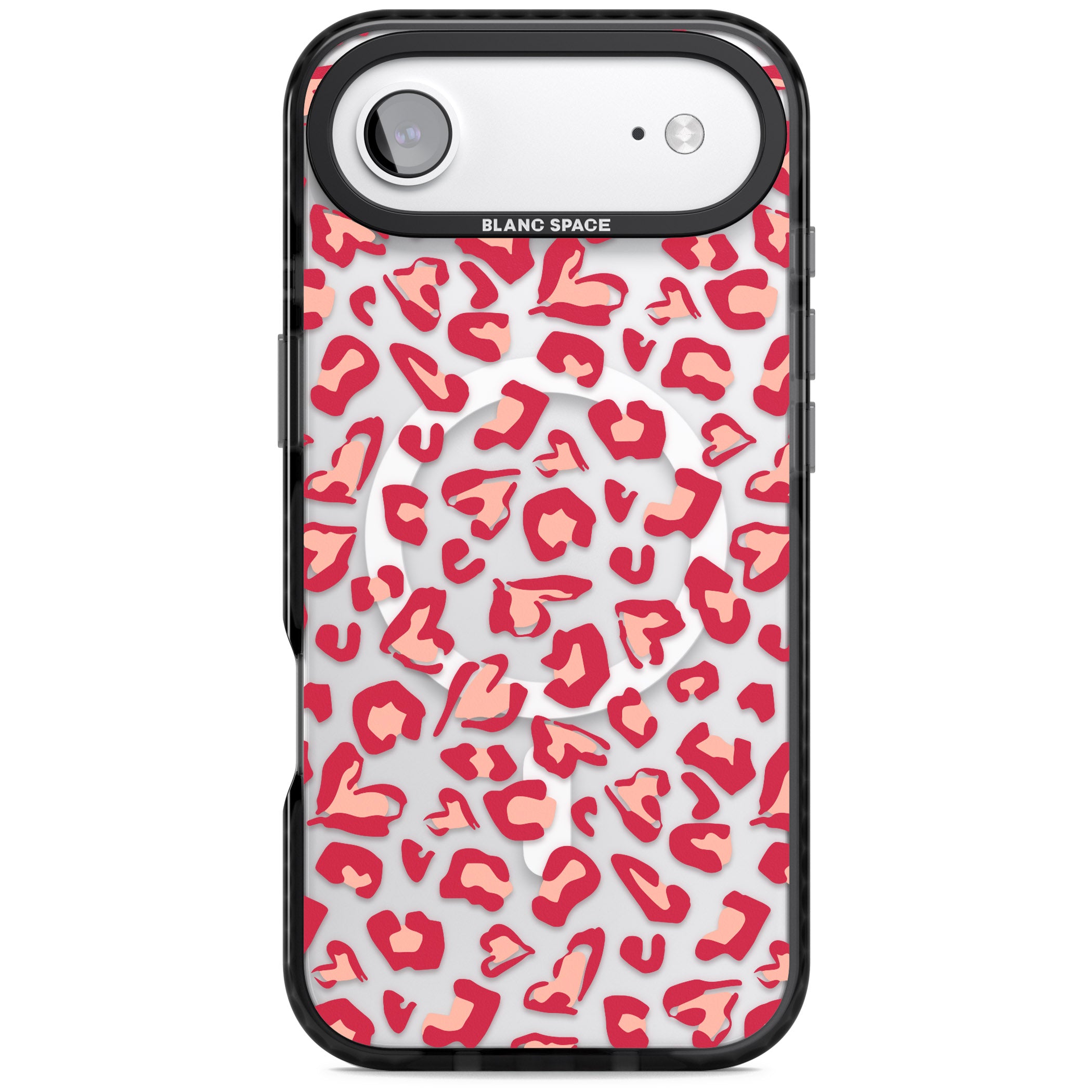 Heart Leopard Print iPhone 17 Air Impact Pro Black Phone Case