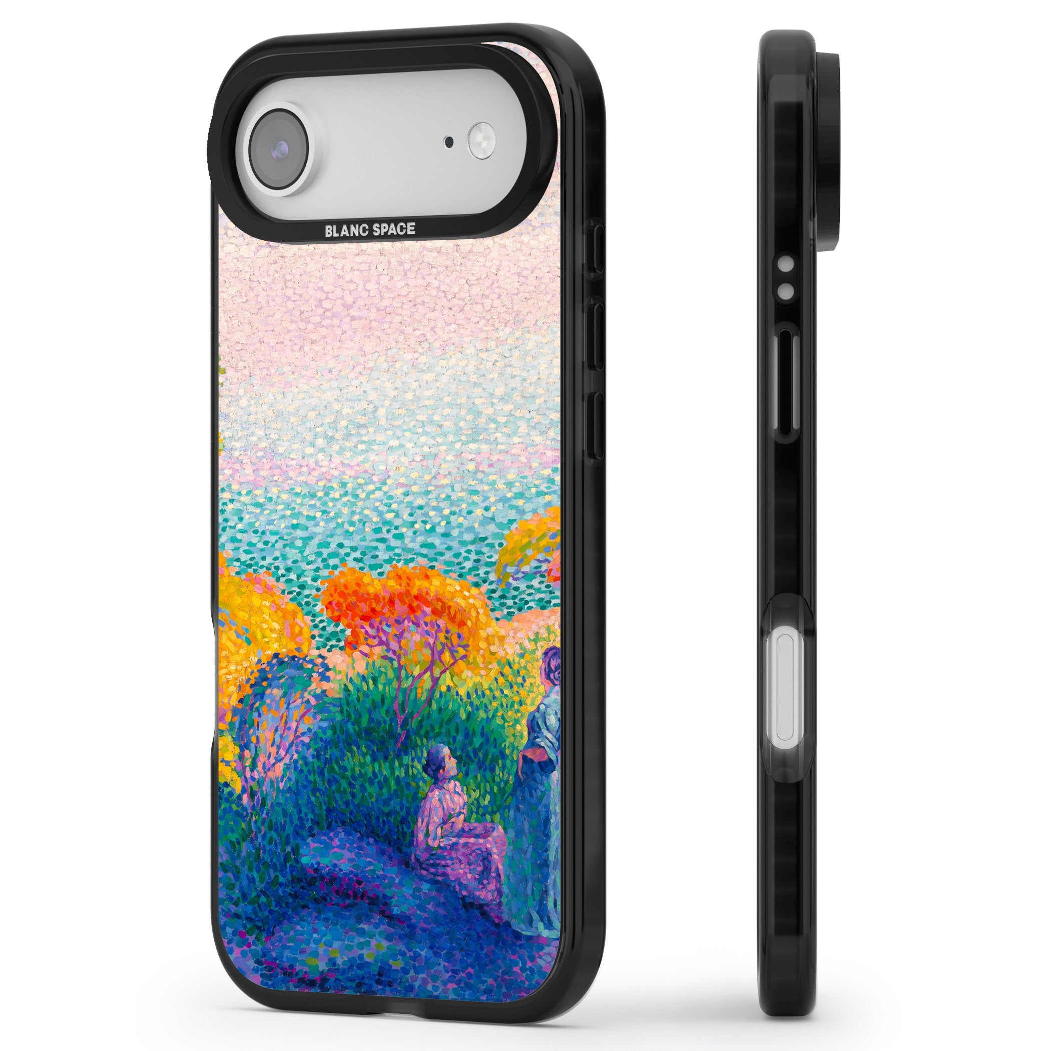 Two Women by the Shore iPhone 17 Air Impact Pro Black Phone Case Side Profile