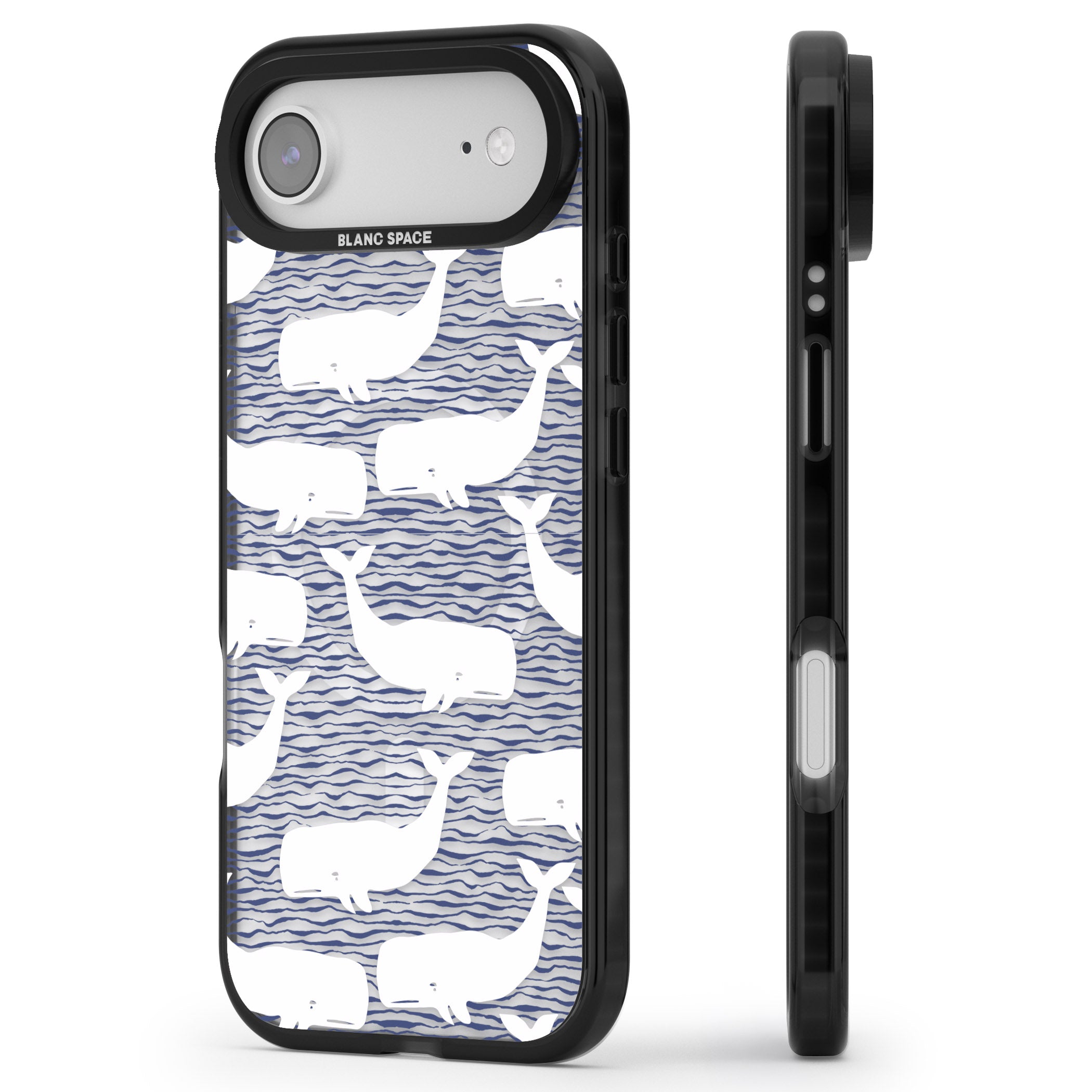 Whale Wave iPhone 17 Air Impact Pro Black Phone Case Side Profile