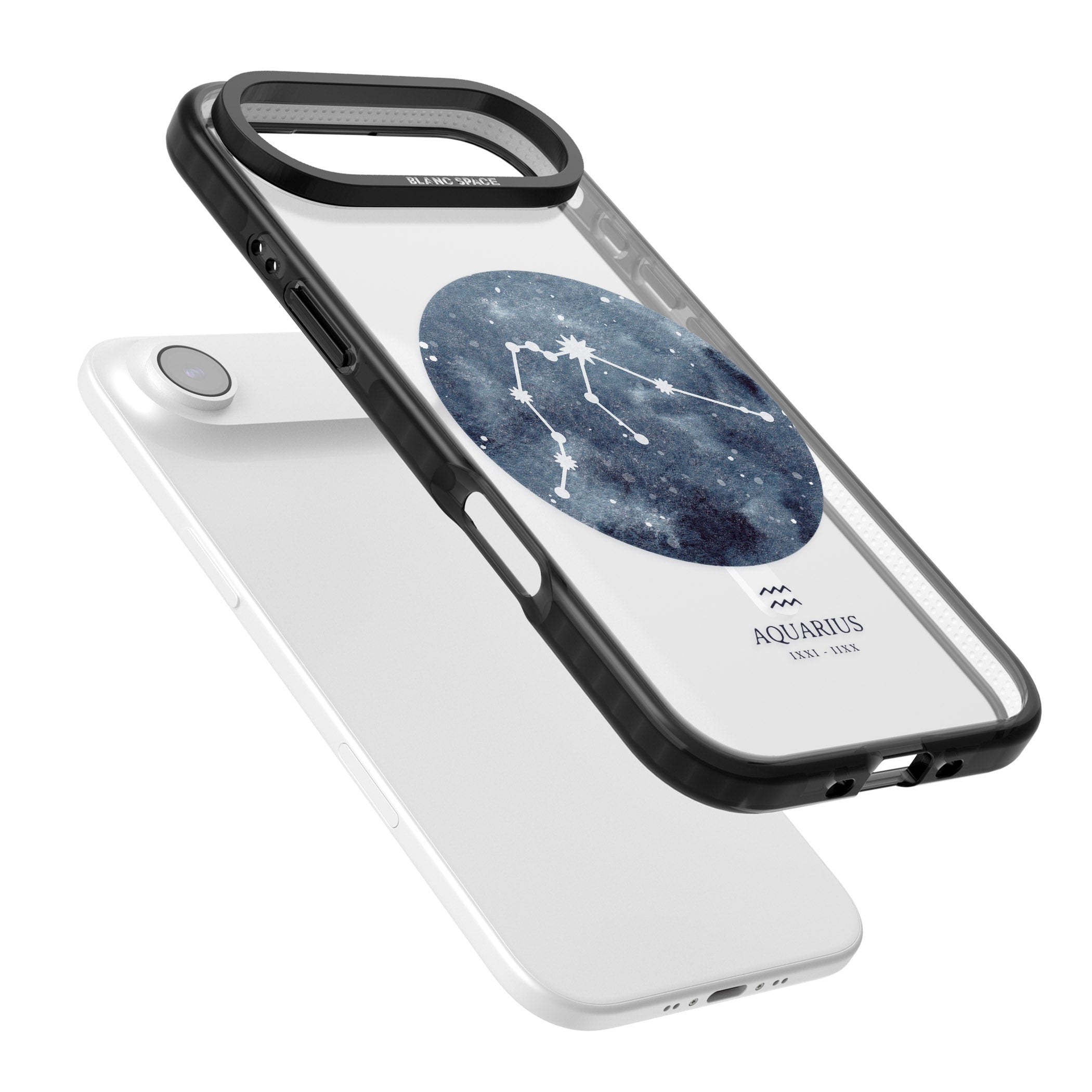 Aquarius Zodiac Blue iPhone 17 Air Impact Pro Black Phone Case Colours