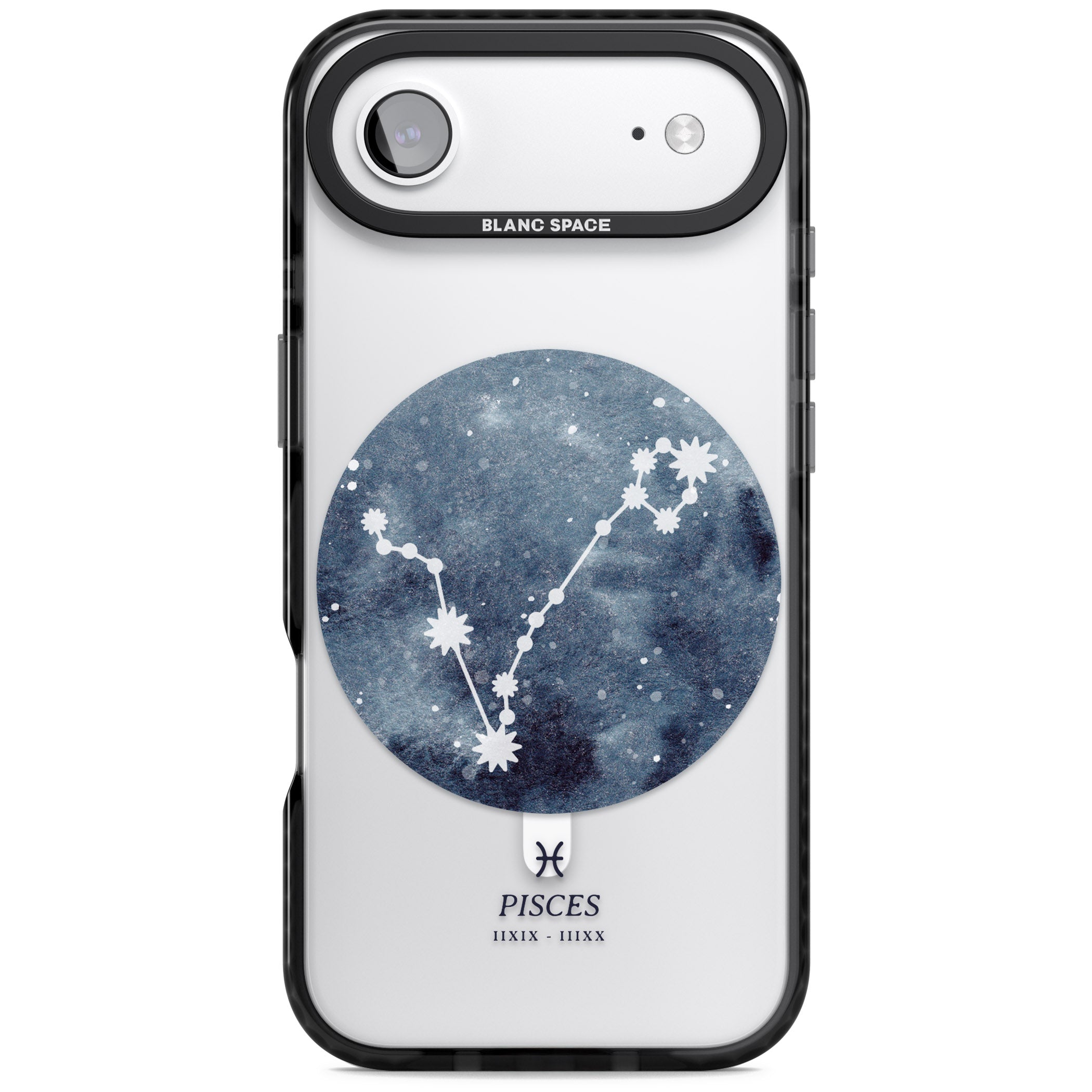 Pisces Zodiac Constellation iPhone 17 Air Impact Pro Black Phone Case