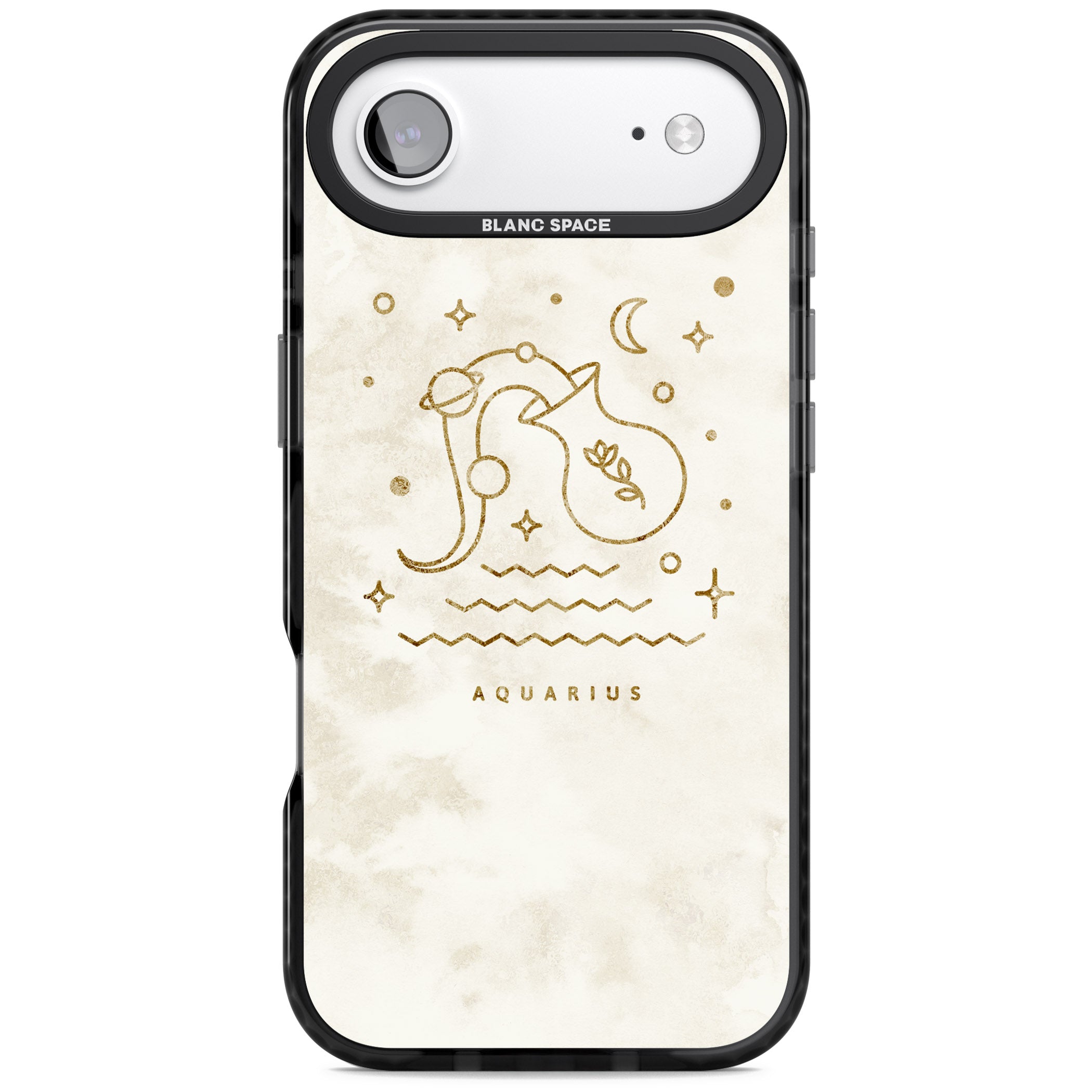 Aquarius Golden Emblem iPhone 17 Air Impact Pro Black Phone Case