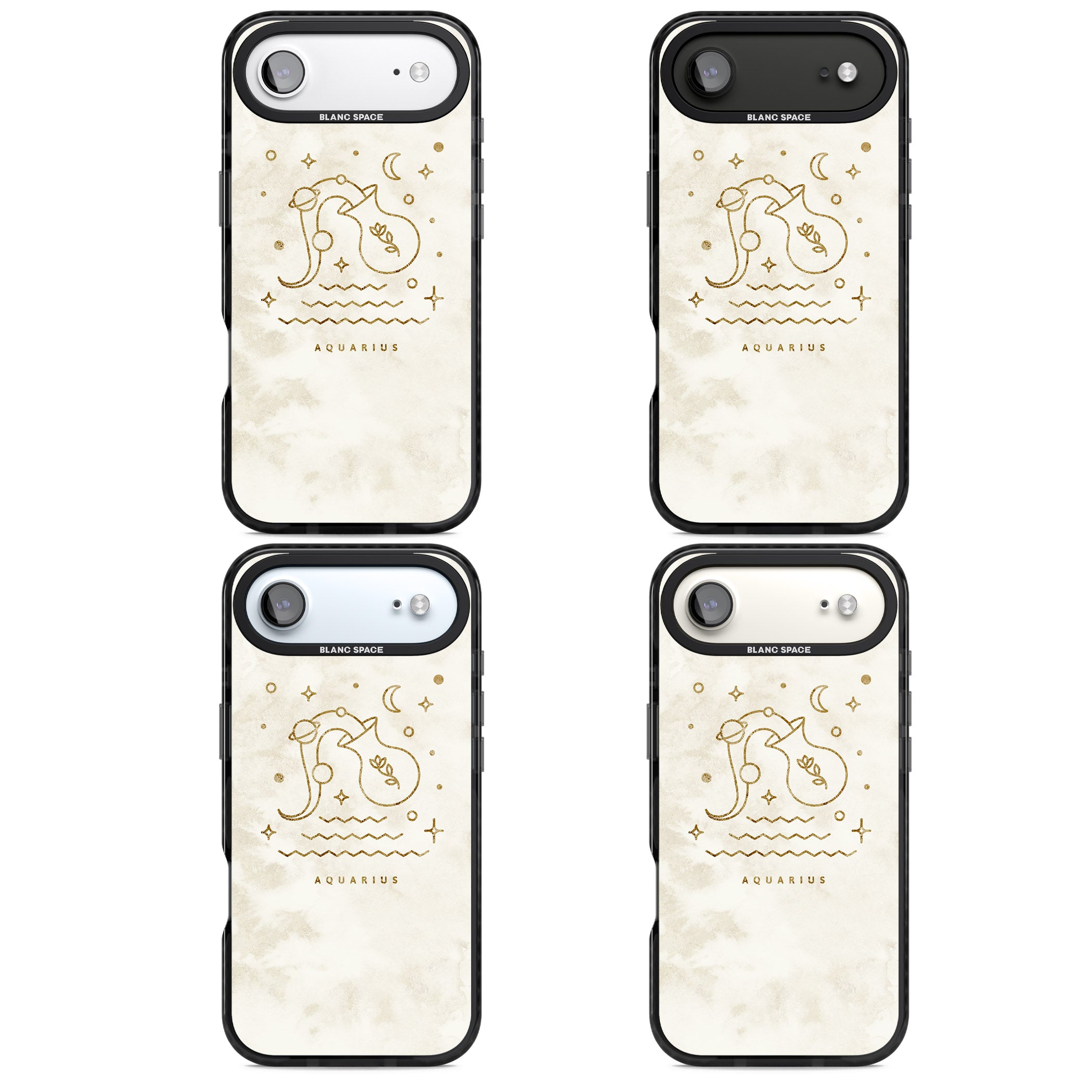 Aquarius Golden Emblem iPhone 17 Air Impact Pro Black Phone Case APT Impact Protection